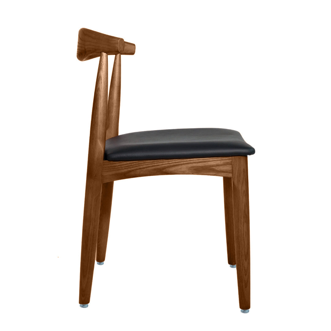 Kennedy Elbow Chair (Dark Walnut/Italian Leather)