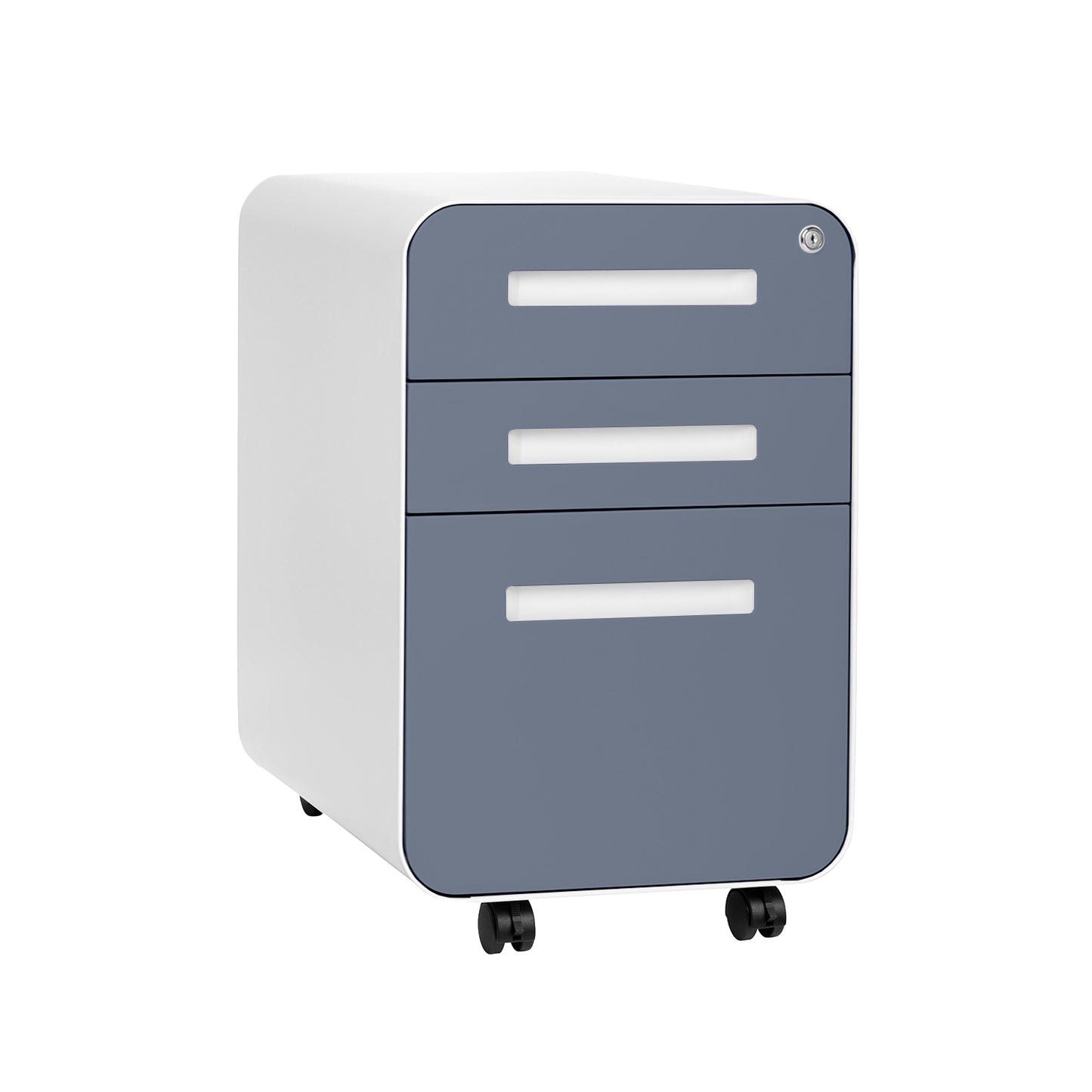 Stockpile Curve 3-Drawer File Cabinet (Coastal Blue Face)