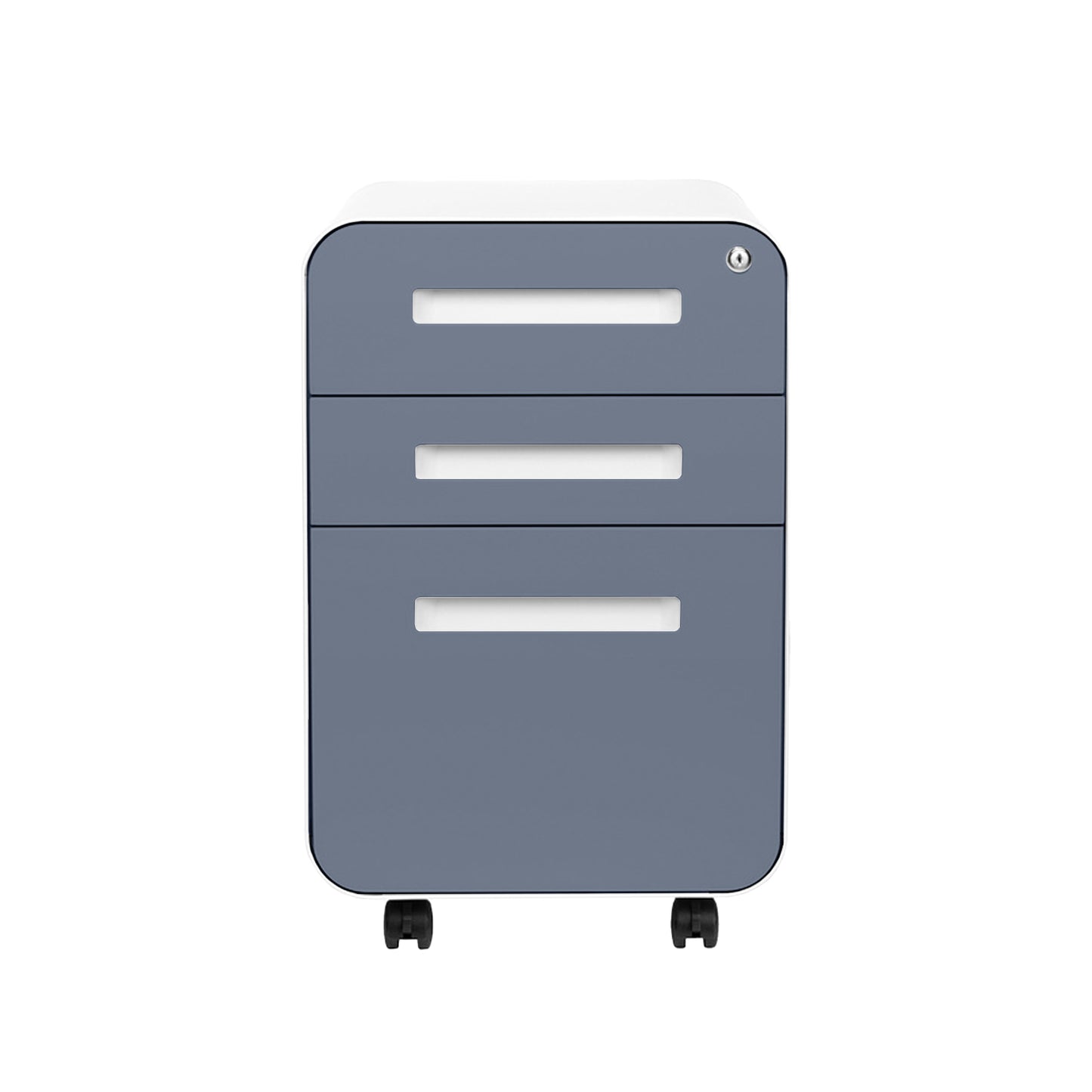 Stockpile Curve 3-Drawer File Cabinet (Coastal Blue Face)