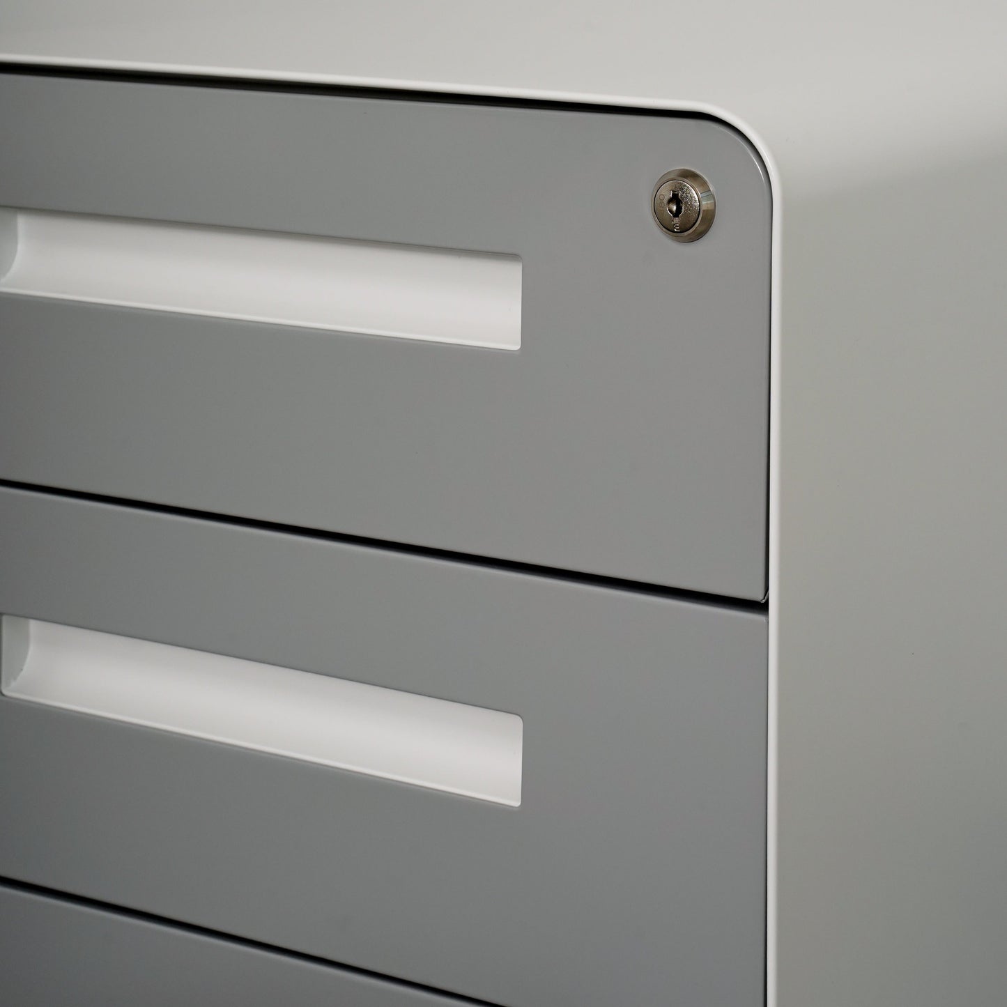 Stockpile Curve 3-Drawer File Cabinet (Light Grey Face)