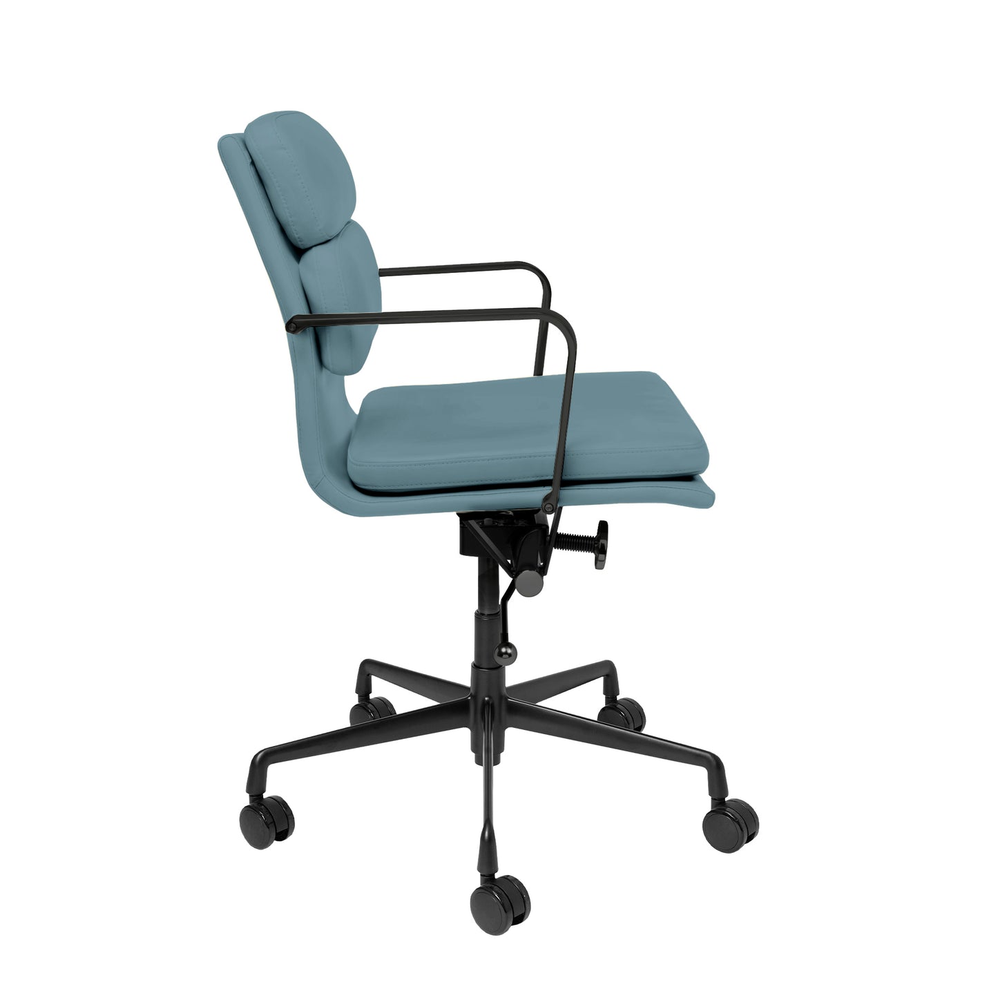 SOHO II Padded Management Chair (Black Frame/Coastal Blue)