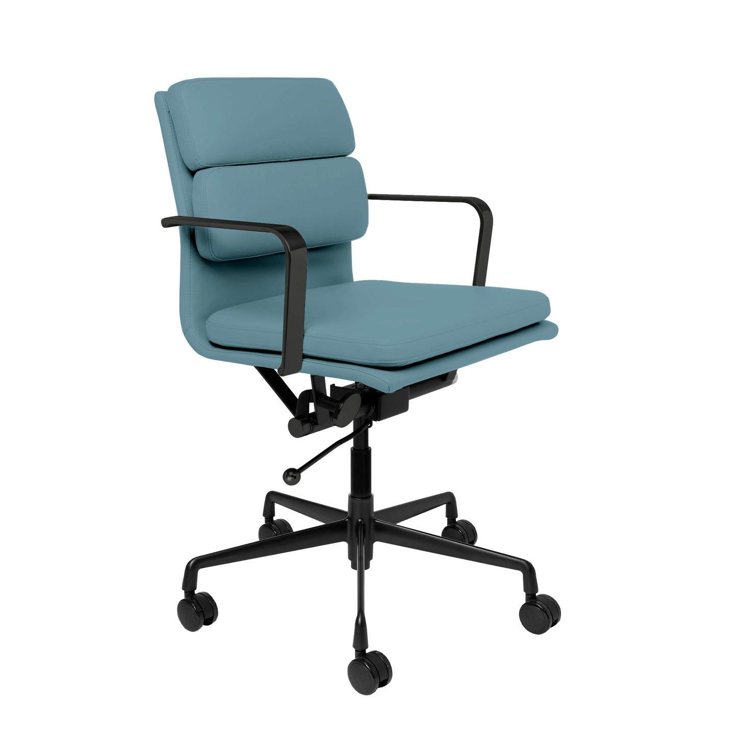 SOHO II Padded Management Chair (Black Frame/Coastal Blue)