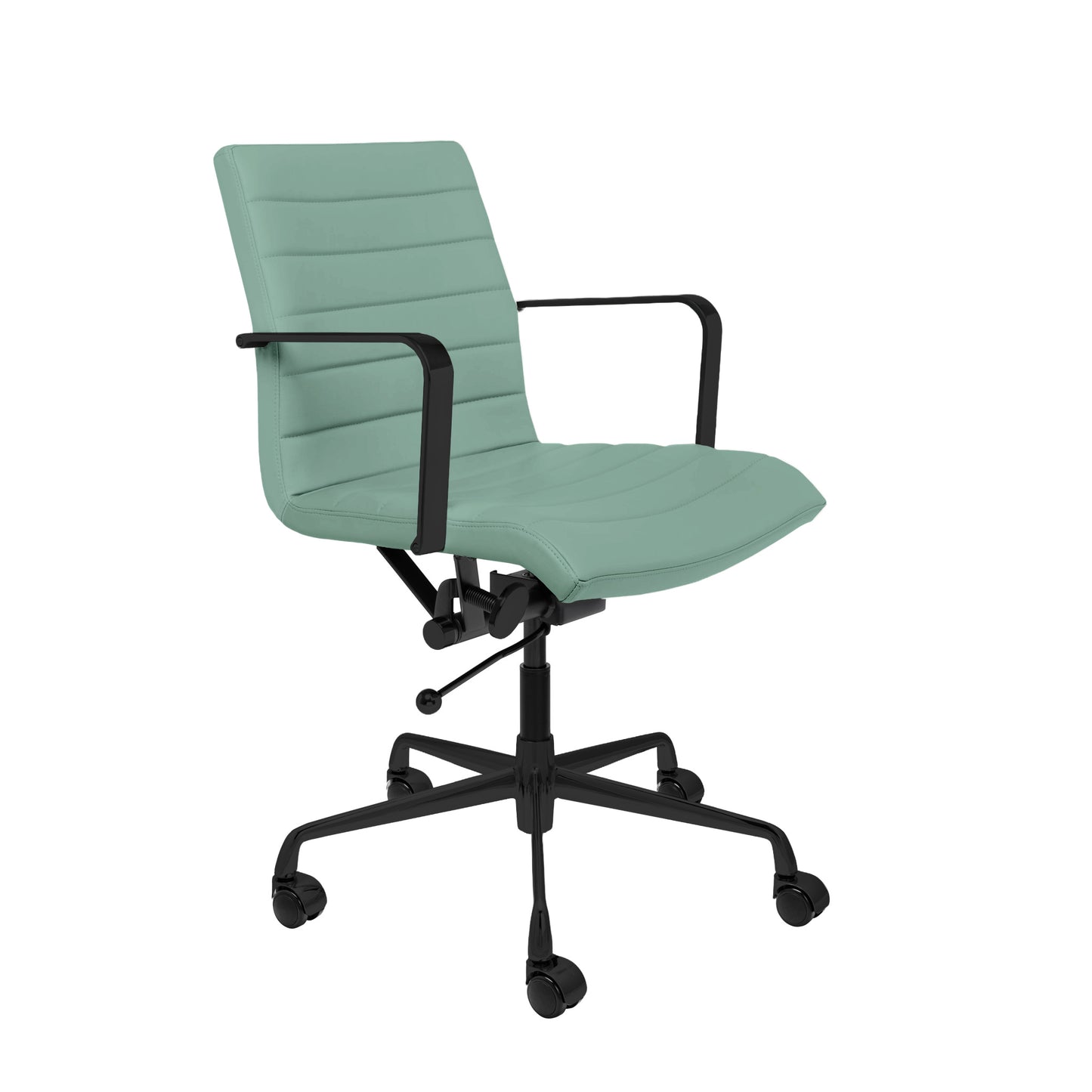 SOHO II Ribbed Management Chair (Black Frame/Sage Green)