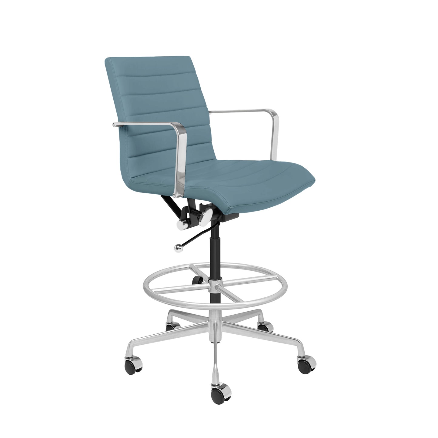 SOHO II Ribbed Drafting Chair (Coastal Blue)