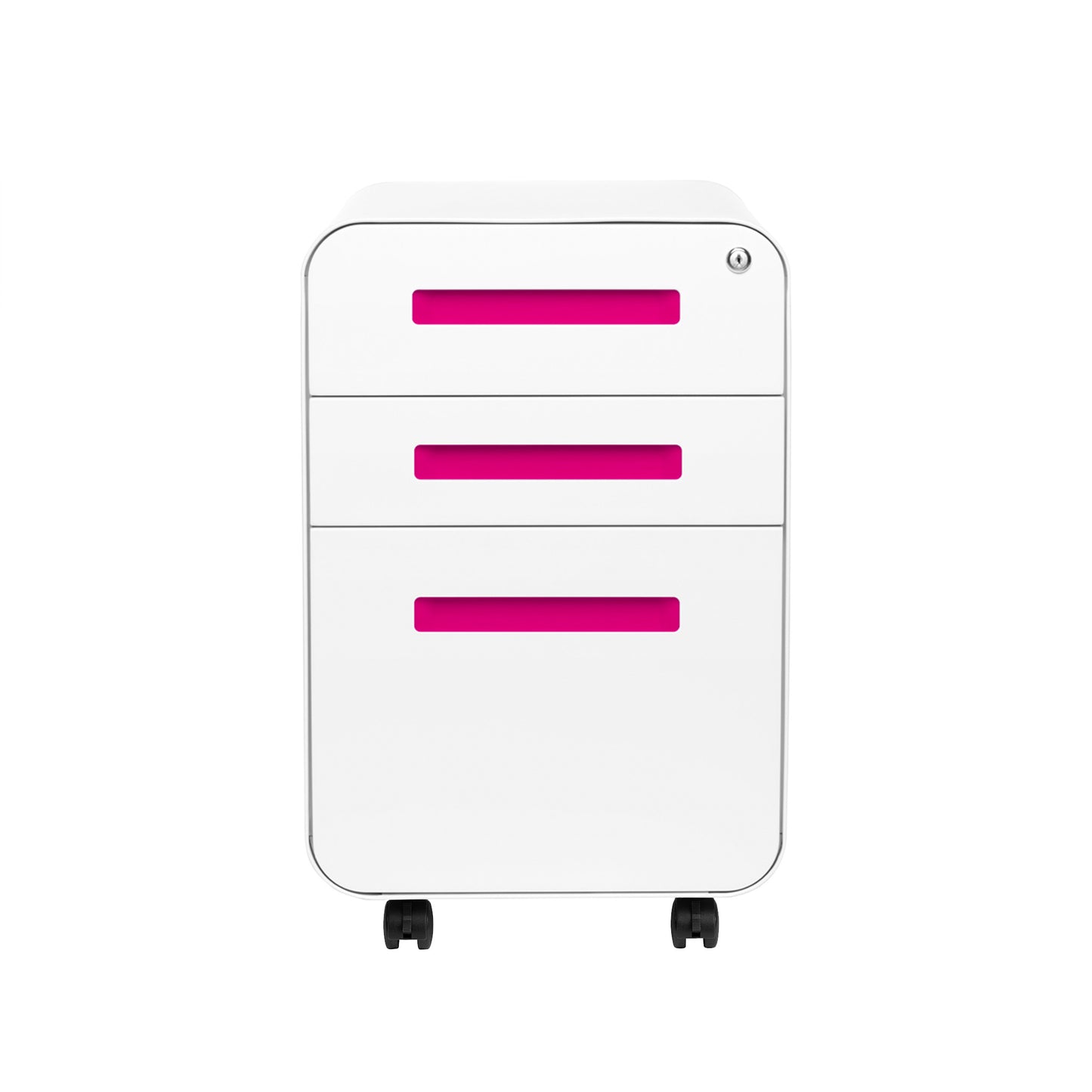 Stockpile Curve File Cabinet (White/Hot Pink)