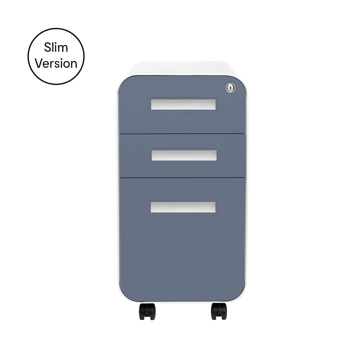 Stockpile Slim 3-Drawer File Cabinet (Coastal Blue Faceplate)