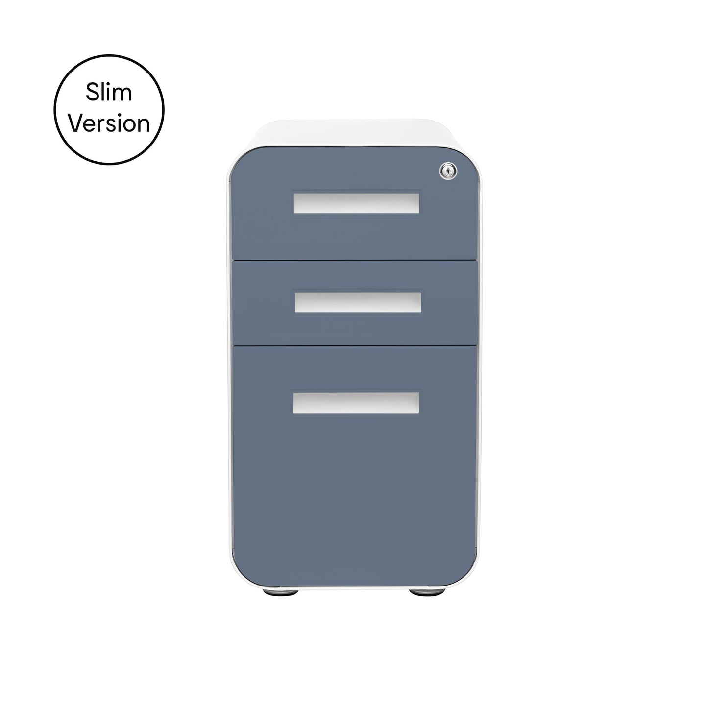 Stockpile Slim 3-Drawer File Cabinet (Coastal Blue Faceplate)