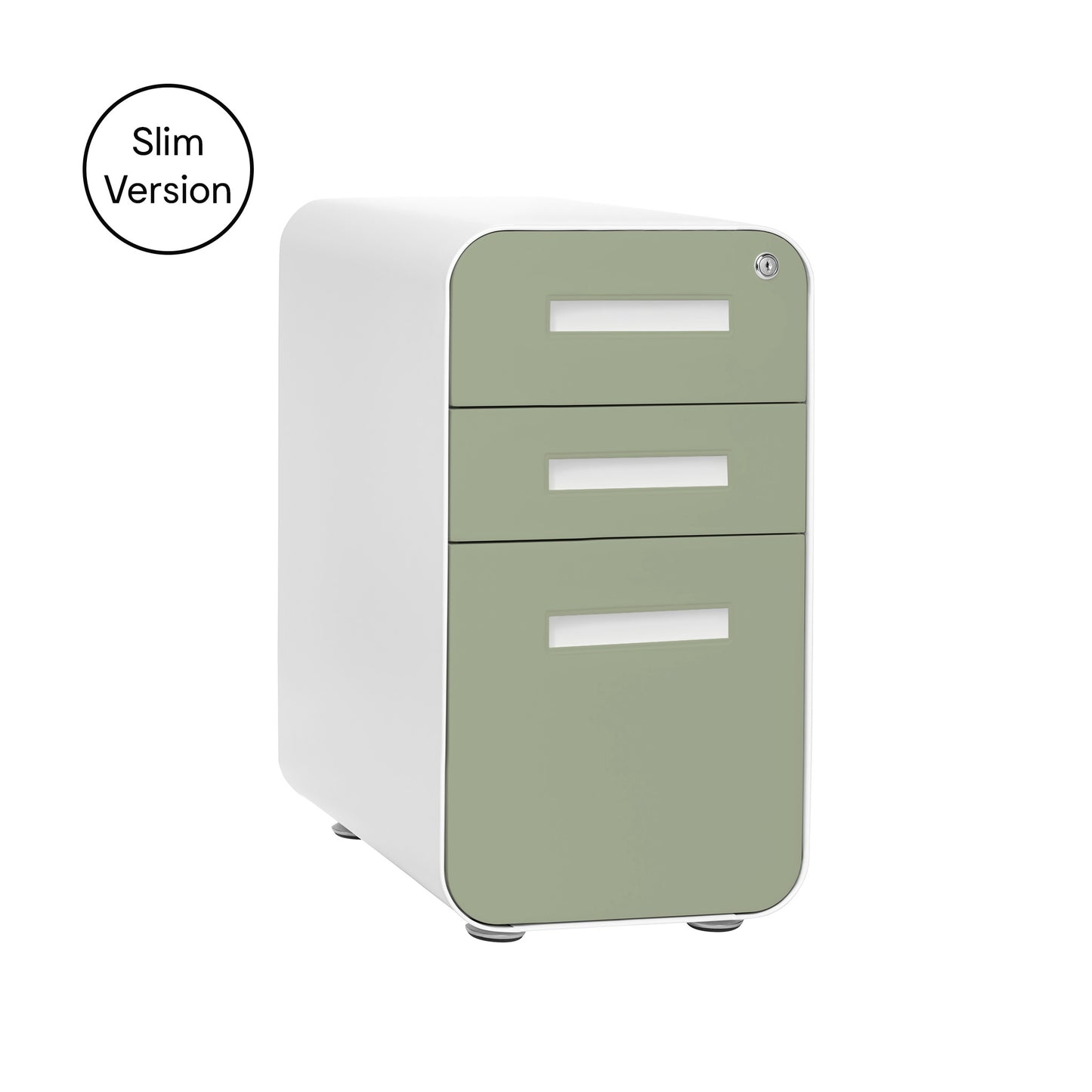 Stockpile Slim 3-Drawer File Cabinet (Sage Green Faceplate)