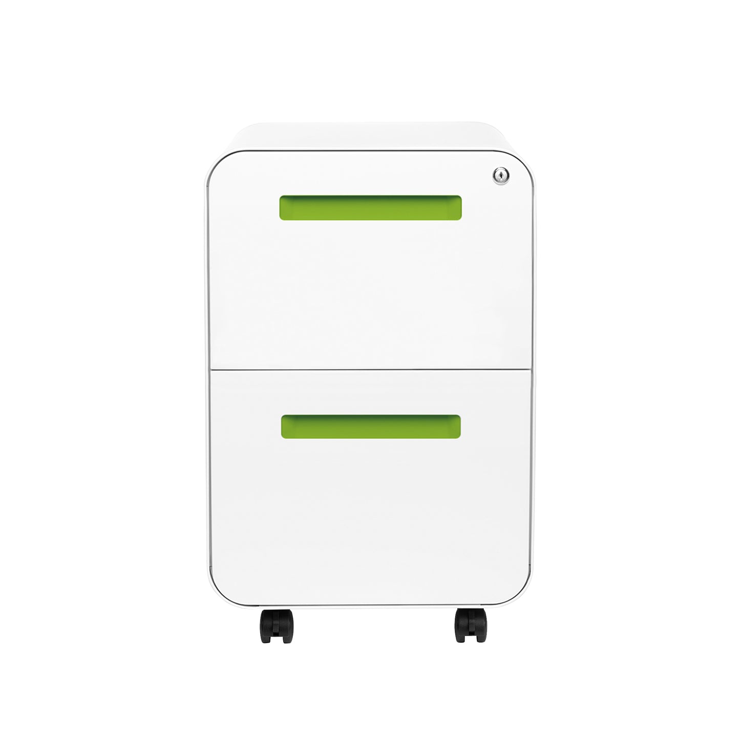 Stockpile Curve 2-Drawer File Cabinet (White/Green)