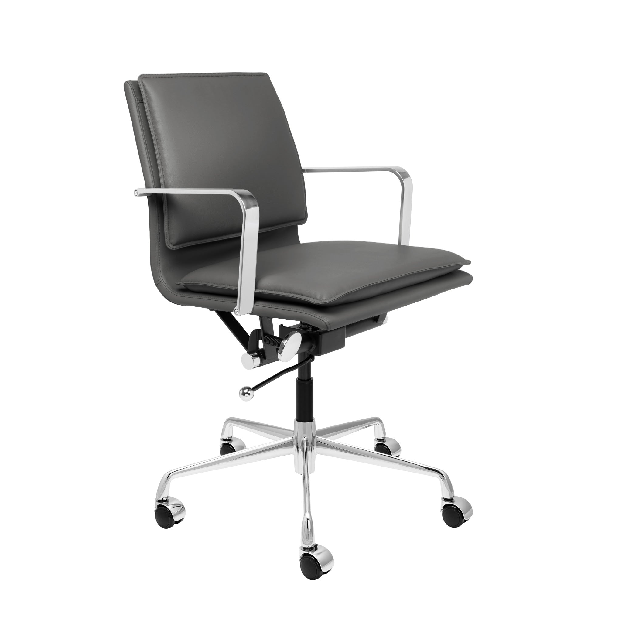 Simple Padded Gray Office Chair - Lider Plus