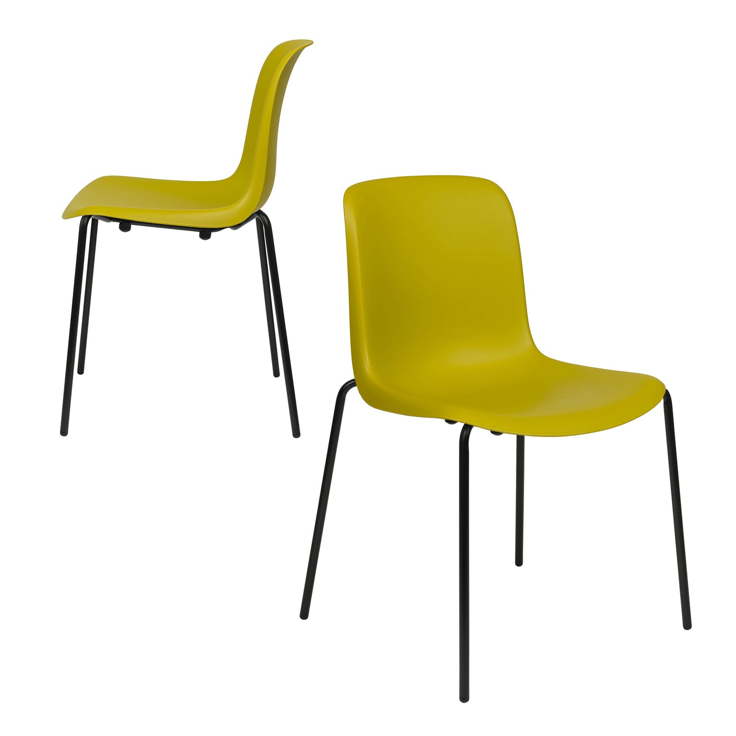 Murray Side Chairs, 4-Leg Base, Set of 2 (Yellow)