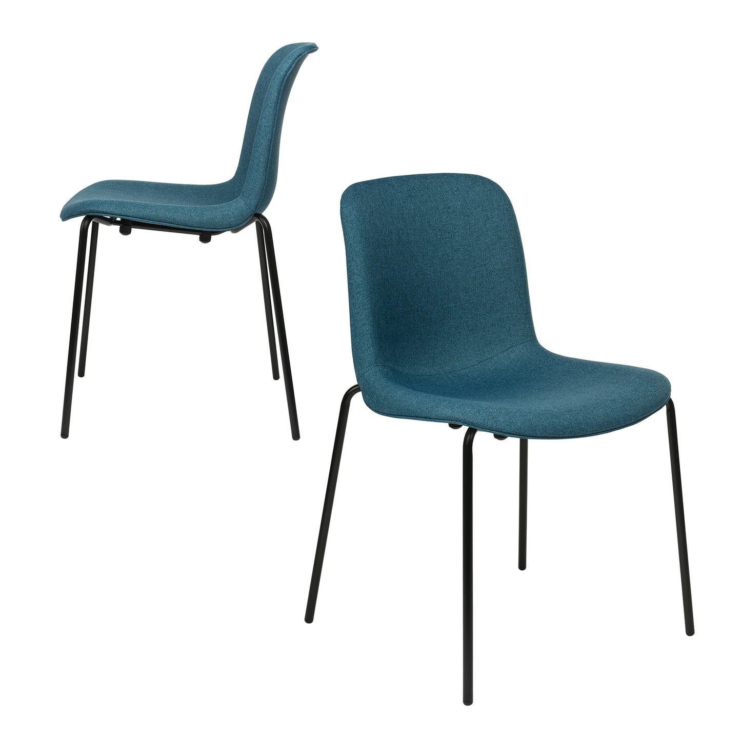 Murray Side Chairs, 4-Leg Base, Set of 2 (Slate Blue Fabric)