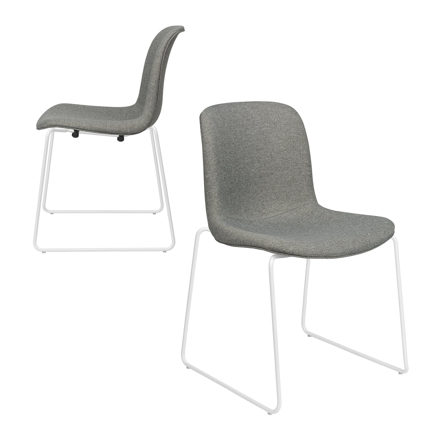 Murray Stackable Side Chairs, Sled Base, Set of 2 (Grey Fabric)