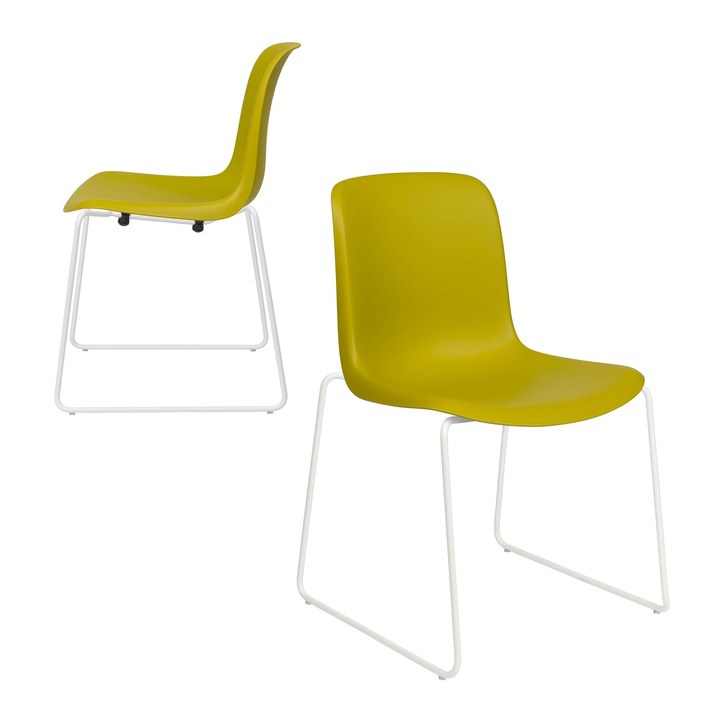 Murray Stackable Side Chairs, Sled Base, Set of 2 (Yellow)