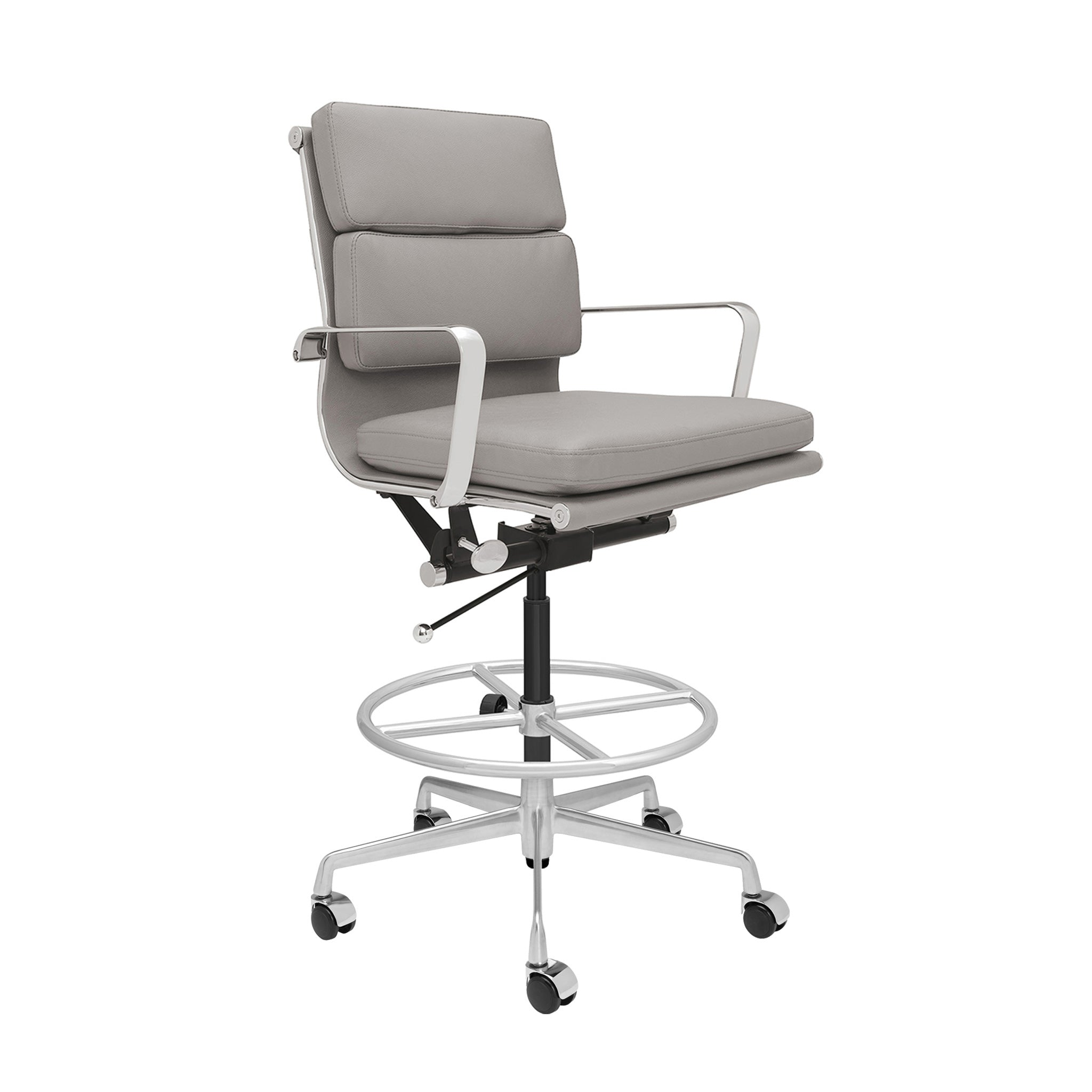 Classic SOHO Soft Padded Drafting Chair Grey Laura Furniture