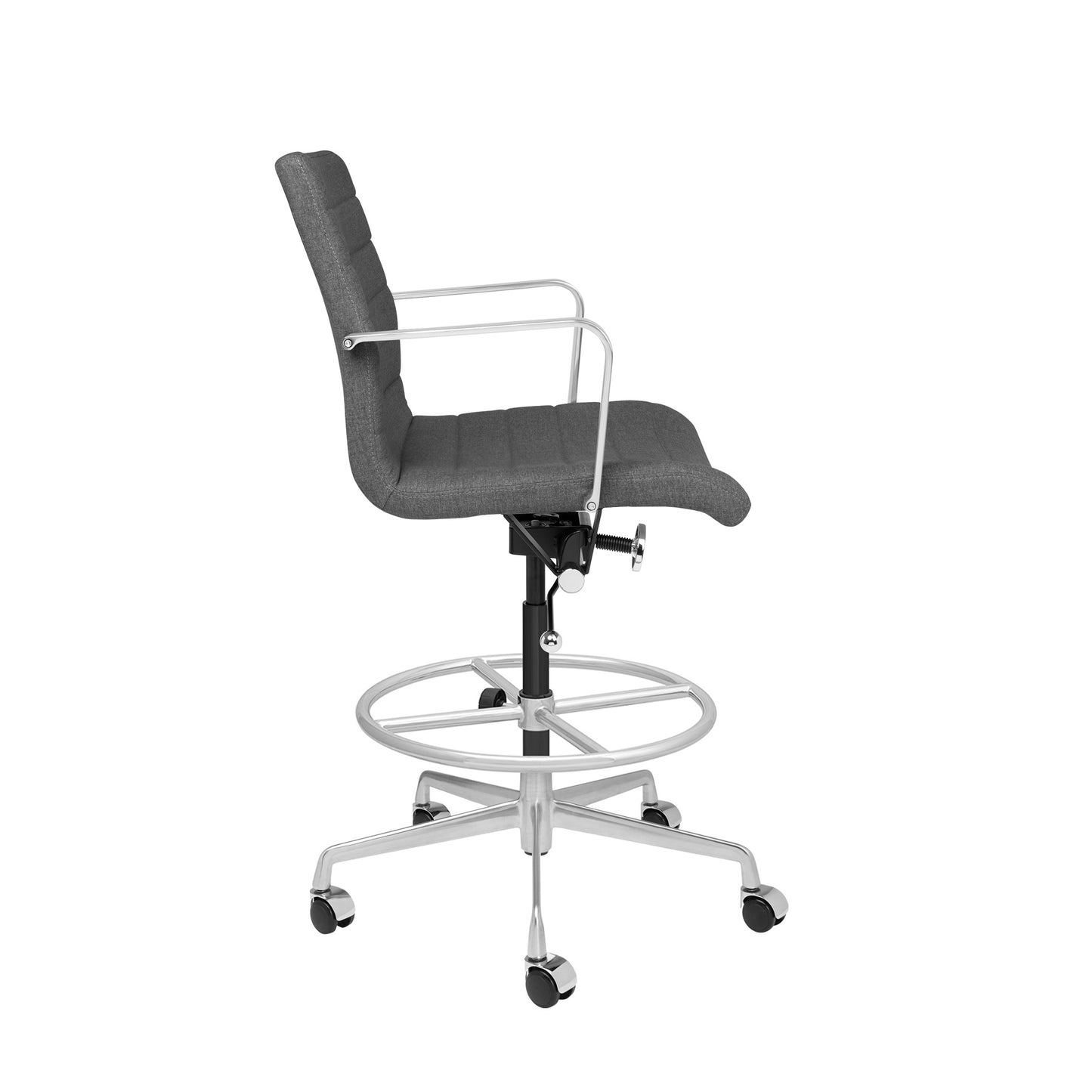 SHIPS MAY 17TH - SOHO II Ribbed Drafting Chair (Charcoal Fabric)