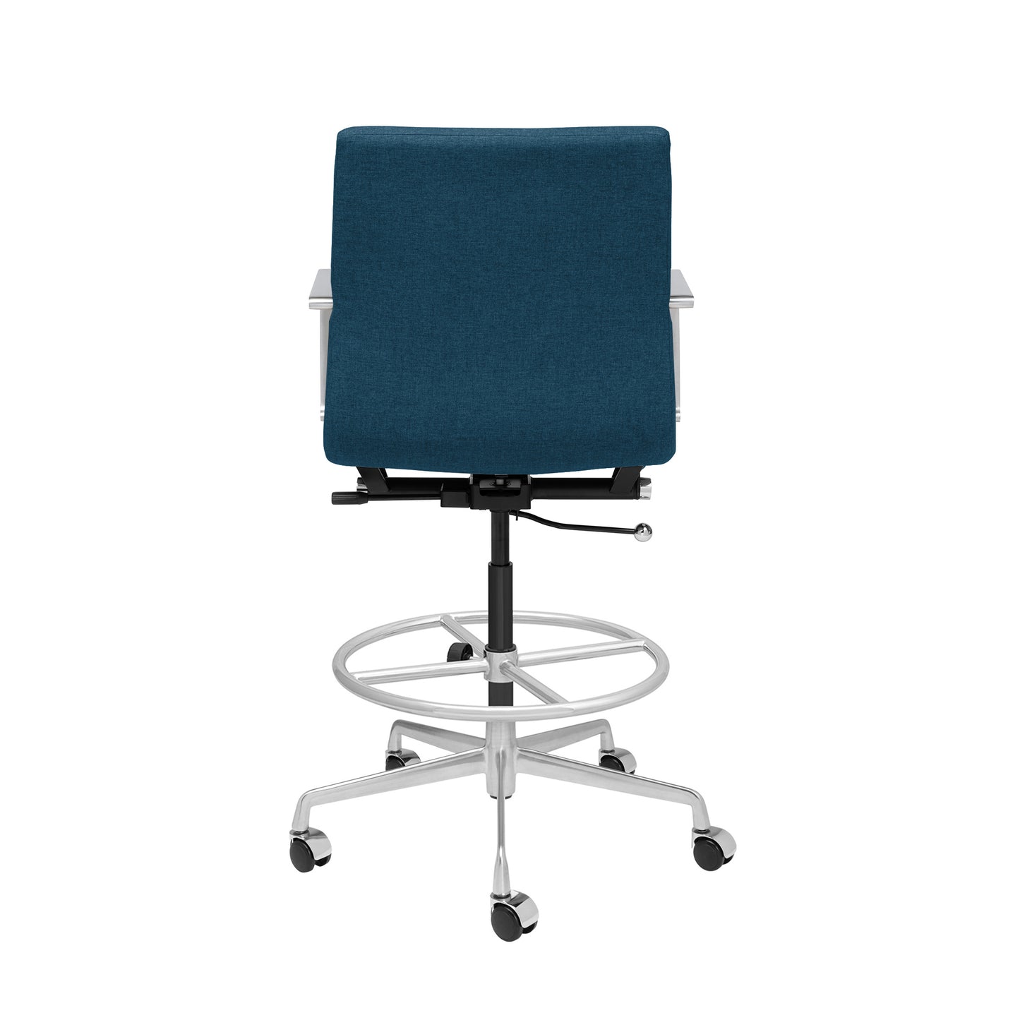 SOHO II Ribbed Drafting Chair (Dark Blue Fabric)