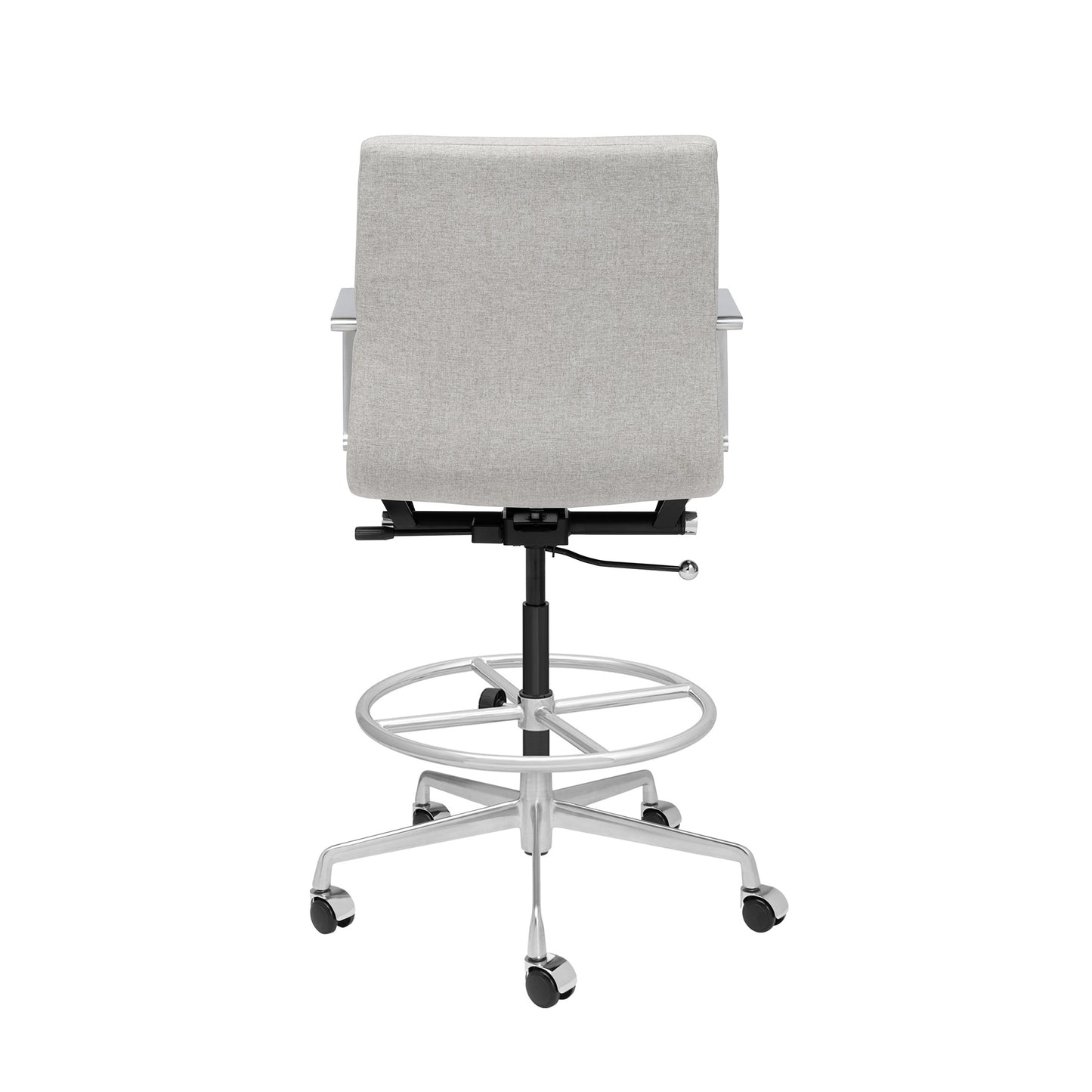 SHIPS MAY 17TH - SOHO II Ribbed Drafting Chair (Grey Fabric)