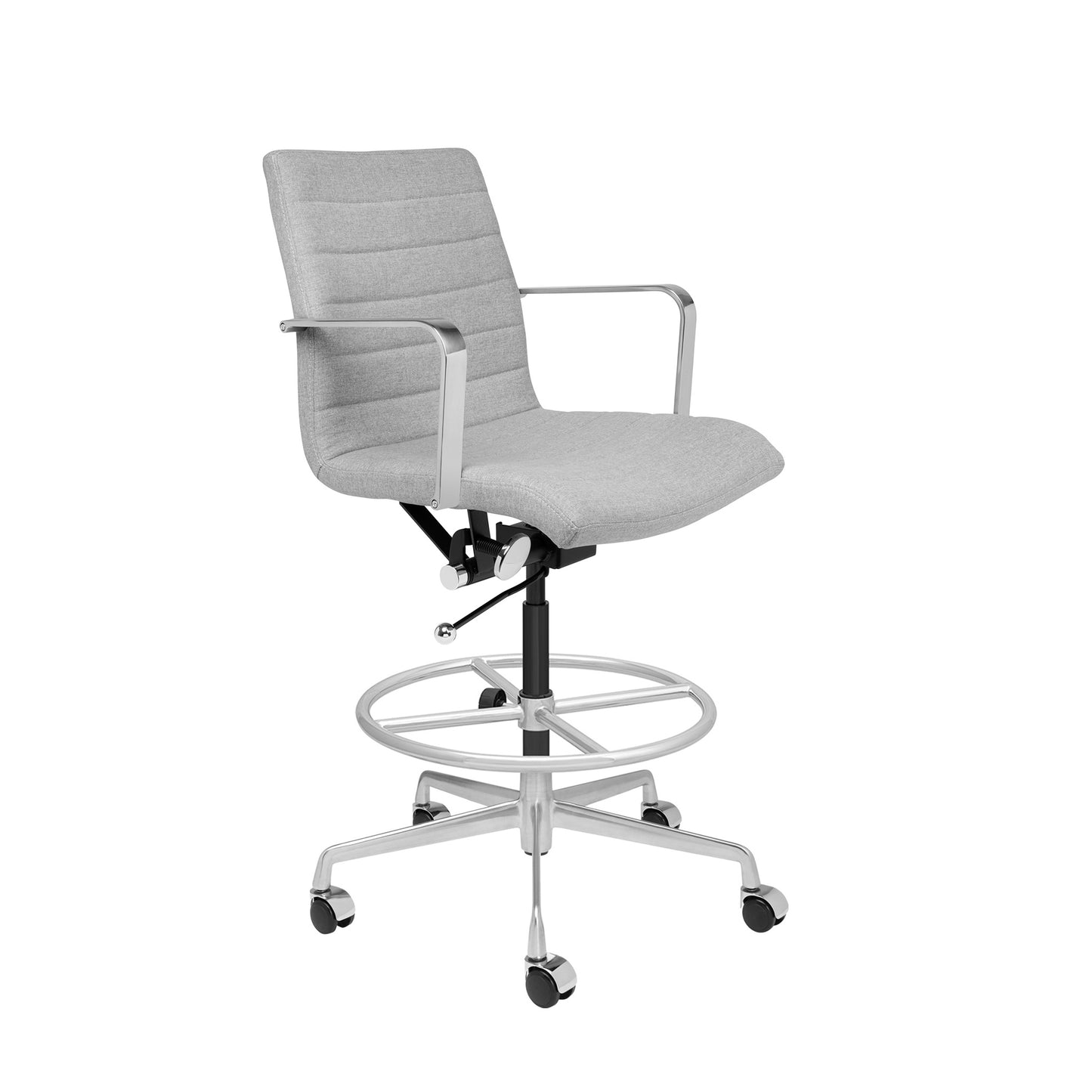 SOHO II Ribbed Drafting Chair (Grey Fabric)
