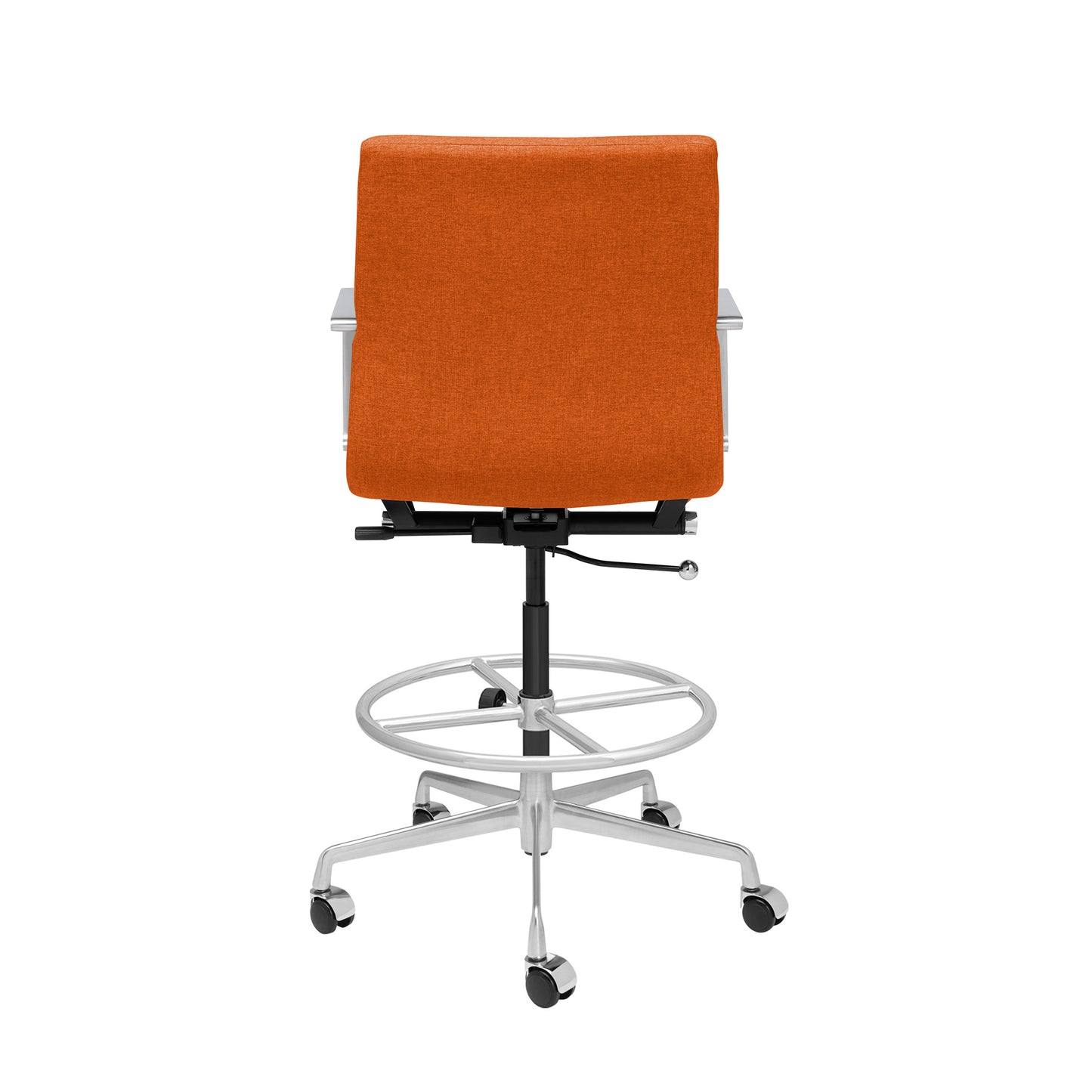 SOHO II Ribbed Drafting Chair (Orange Fabric)