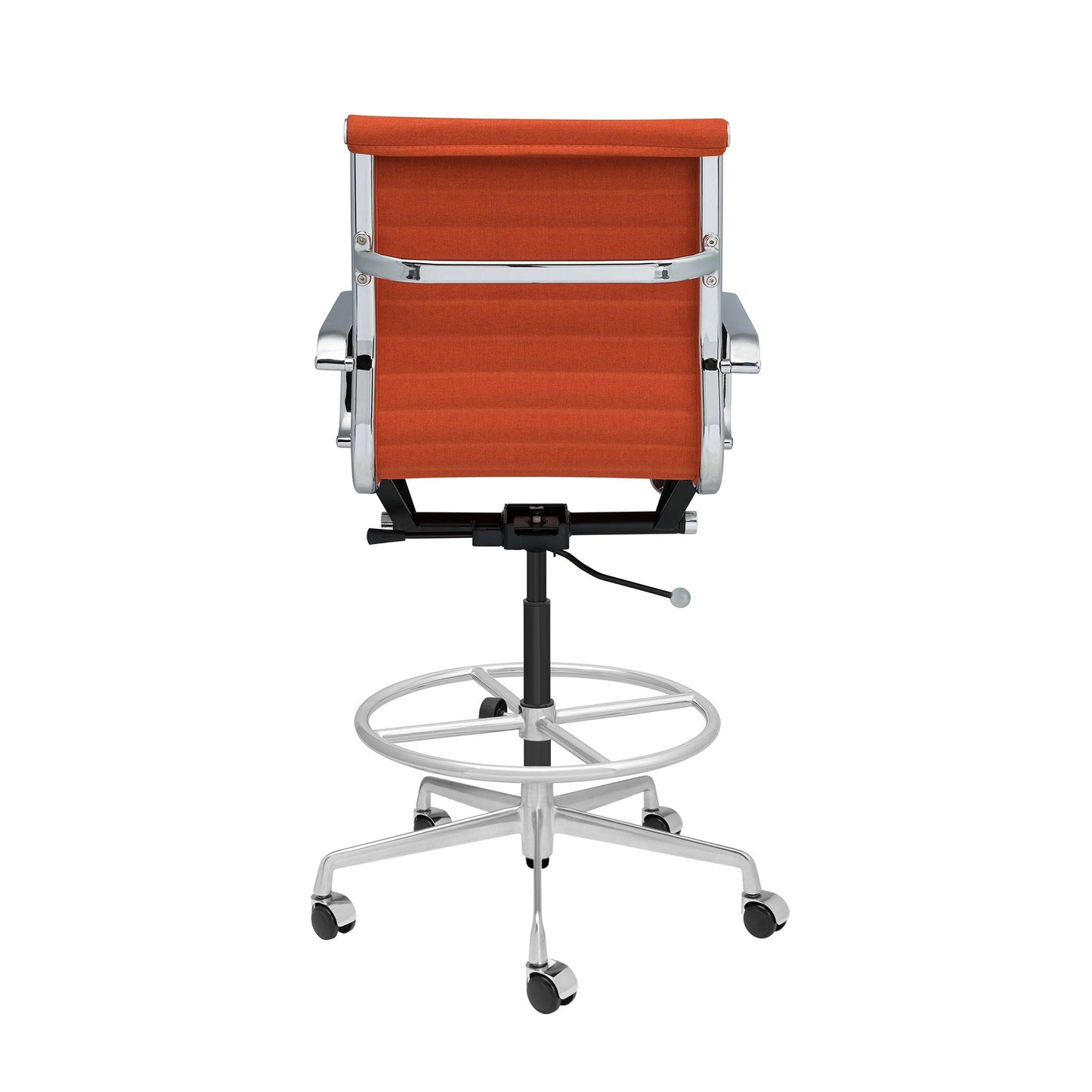 Classic SOHO Ribbed Drafting Chair (Orange Fabric)