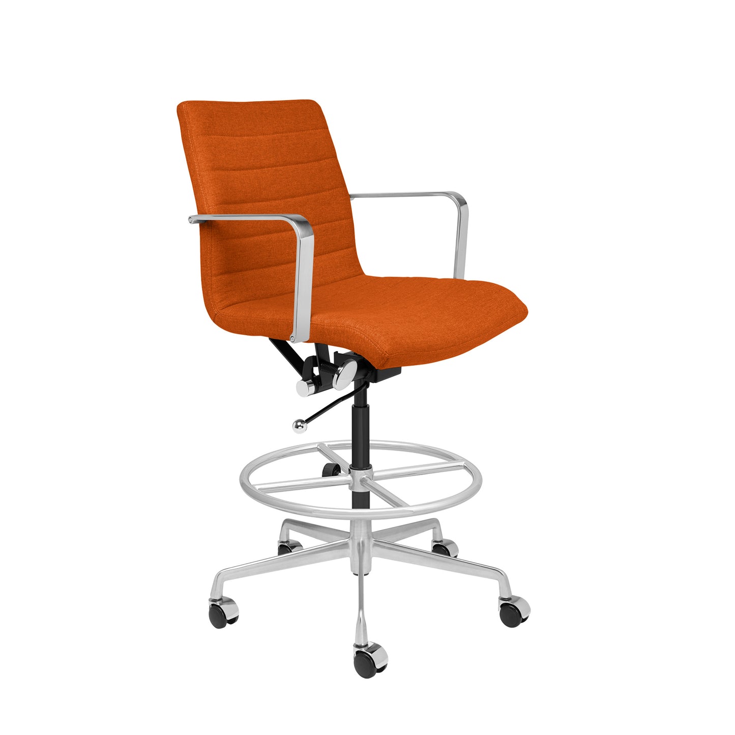 SHIPS MAY 17TH - SOHO II Ribbed Drafting Chair (Orange Fabric)