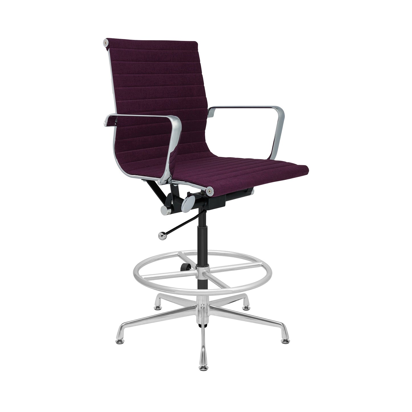 Classic SOHO Ribbed Drafting Chair (Purple Fabric)