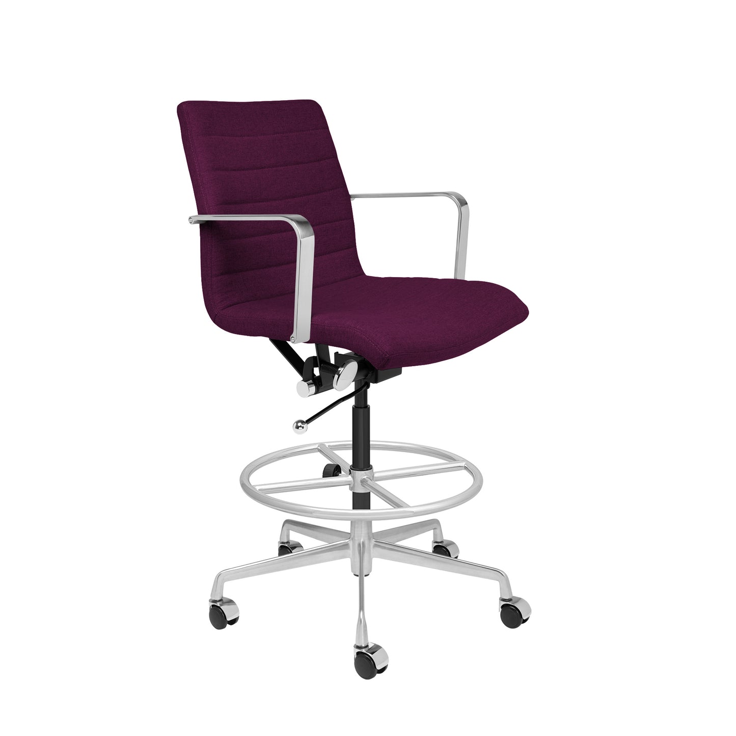 SOHO II Ribbed Drafting Chair (Purple Fabric)