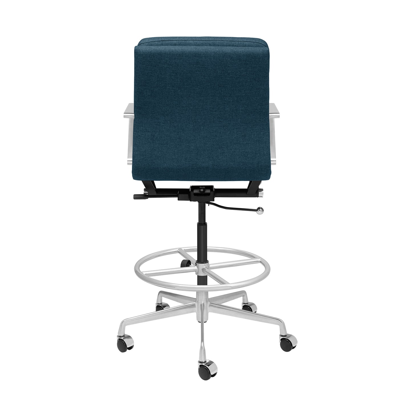 SHIPS MAY 17TH - SOHO II Padded Drafting Chair (Dark Blue Fabric)