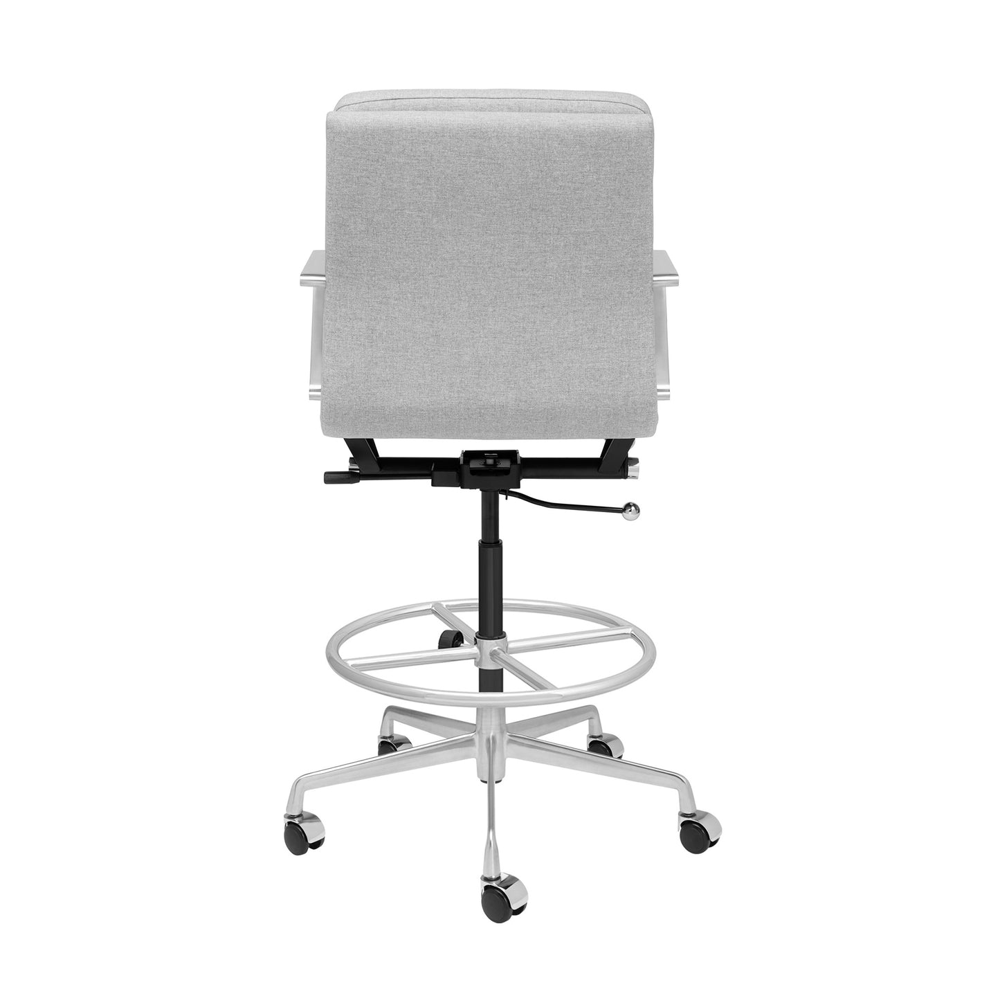 SHIPS MAY 17TH - SOHO II Padded Drafting Chair (Grey Fabric)