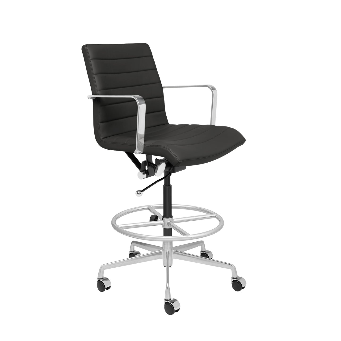 SOHO II Ribbed Drafting Chair (Black)