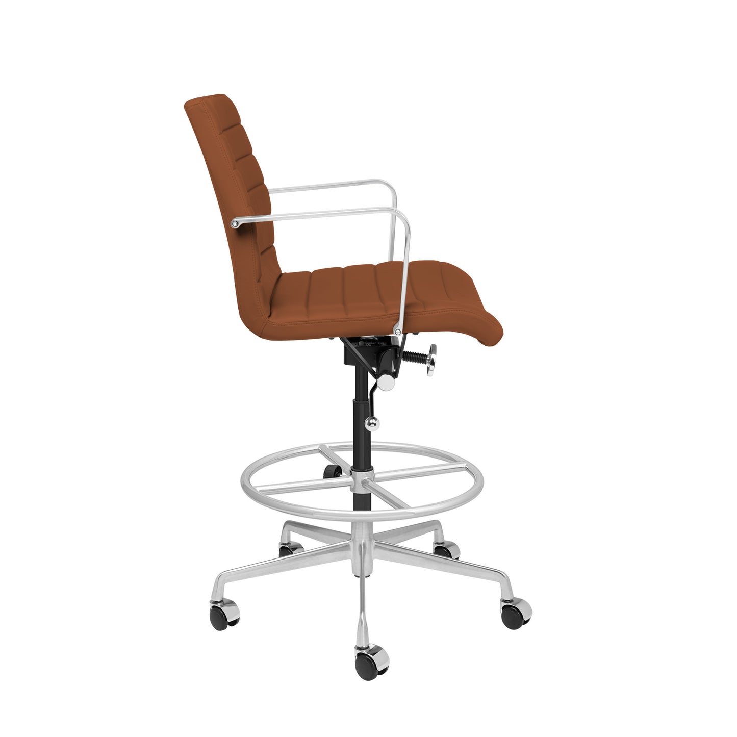 SHIPS MAY 17TH - SOHO II Ribbed Drafting Chair (Brown)