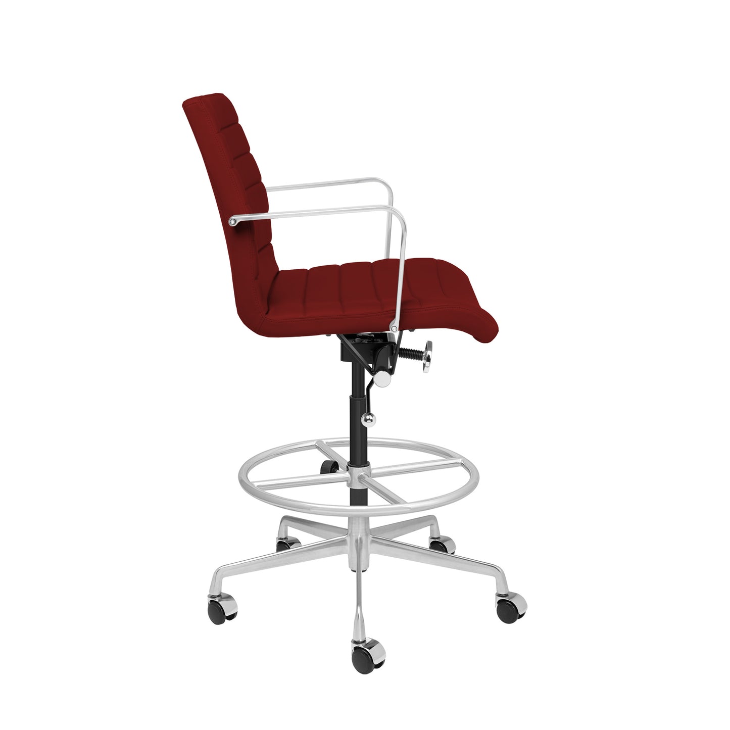 SHIPS MAY 17TH - SOHO II Ribbed Drafting Chair (Burgundy)