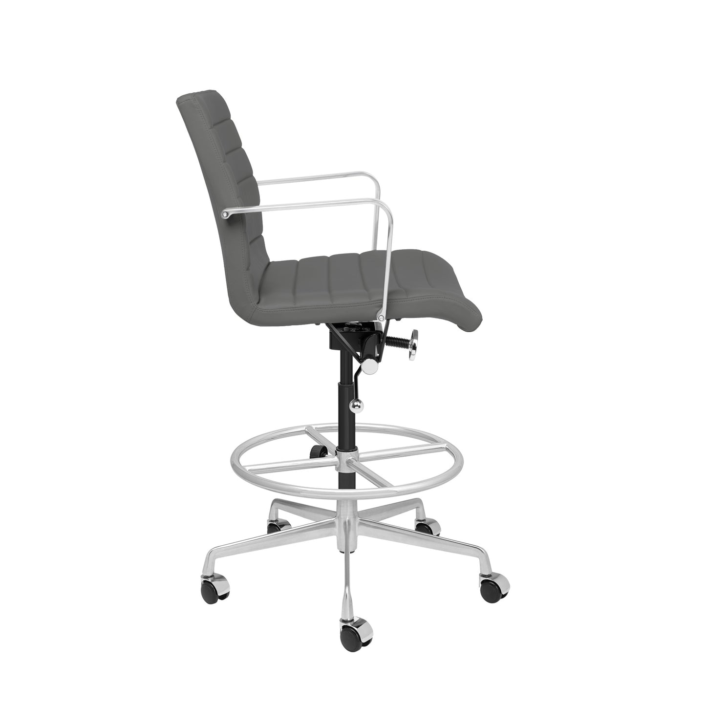 SHIPS JANUARY 15TH - SOHO II Ribbed Drafting Chair (Dark Grey)