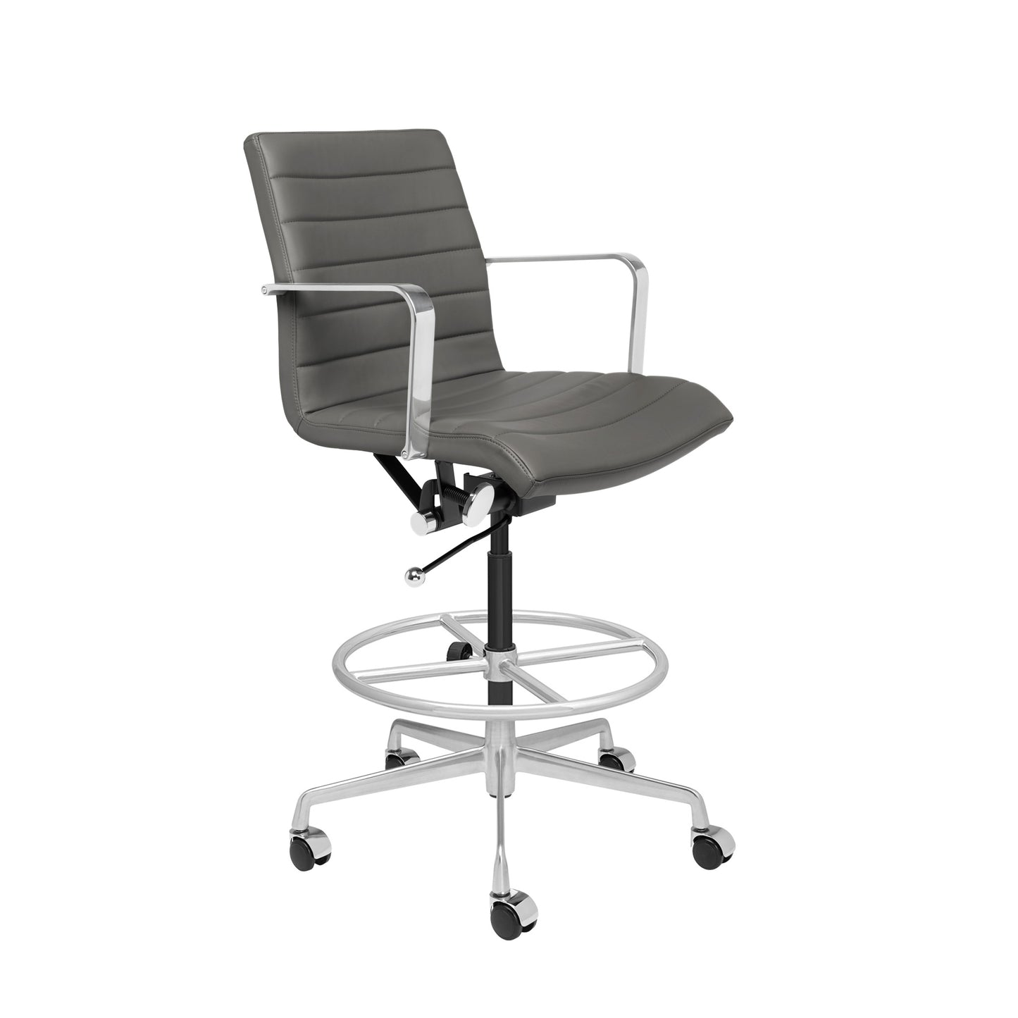 SHIPS JANUARY 15TH - SOHO II Ribbed Drafting Chair (Dark Grey)