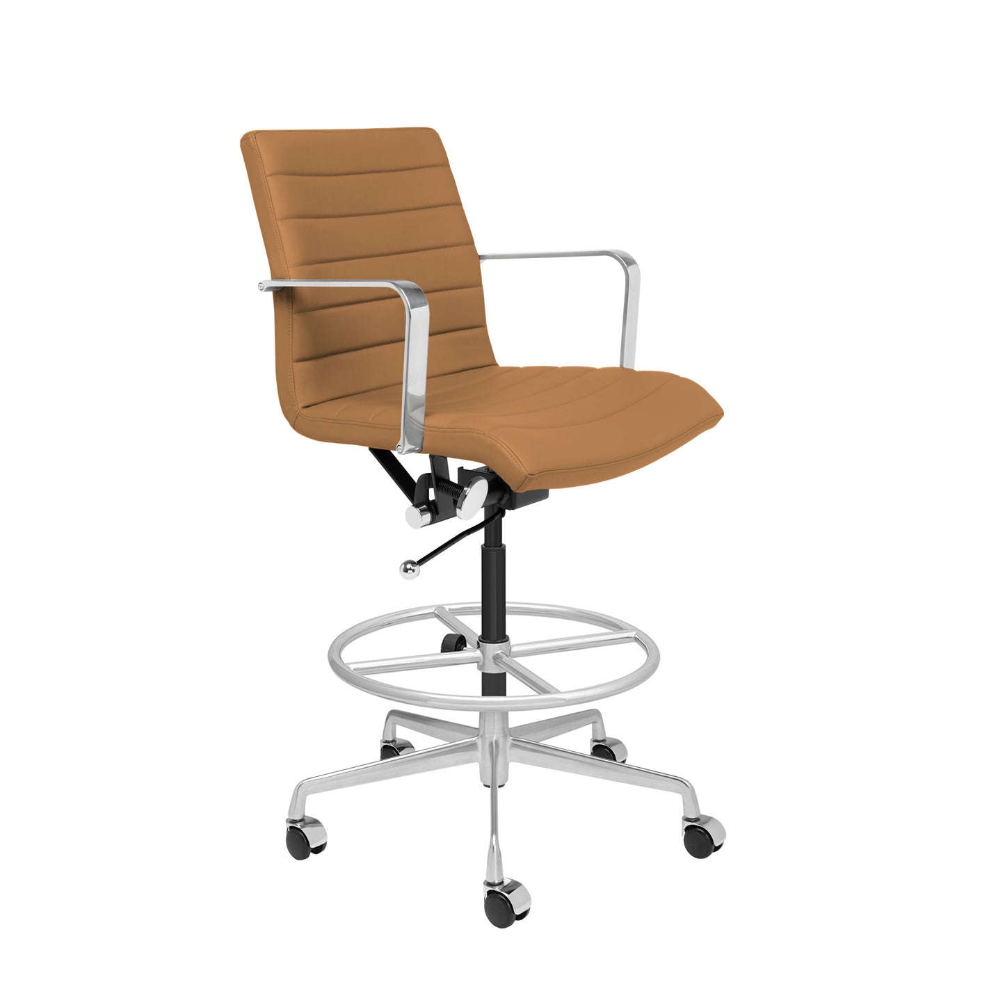 SHIPS MAY 17TH - SOHO II Ribbed Drafting Chair (Tan)