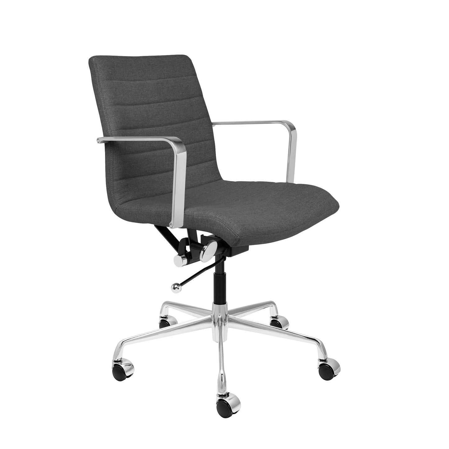 SOHO II Ribbed Management Chair (Charcoal Fabric)