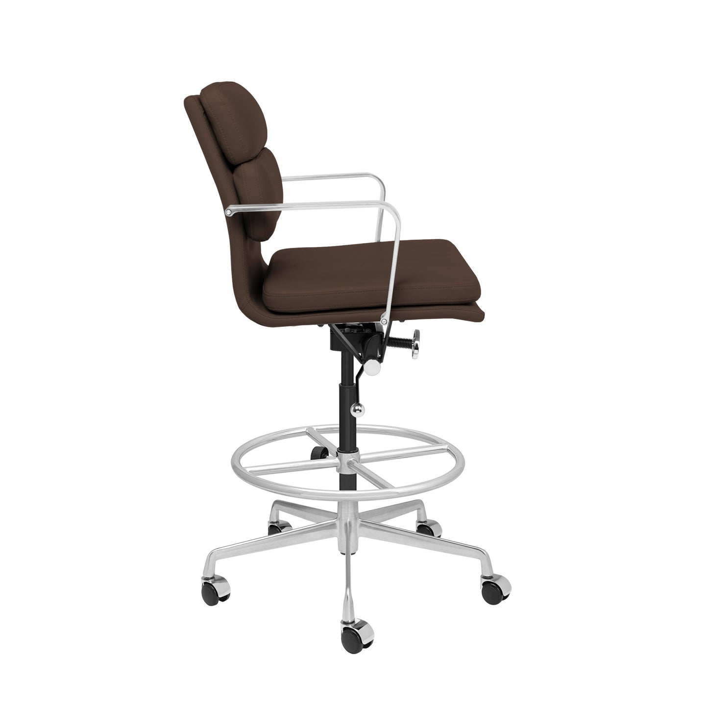 SHIPS MAY 17TH - SOHO II Padded Drafting Chair (Dark Brown)