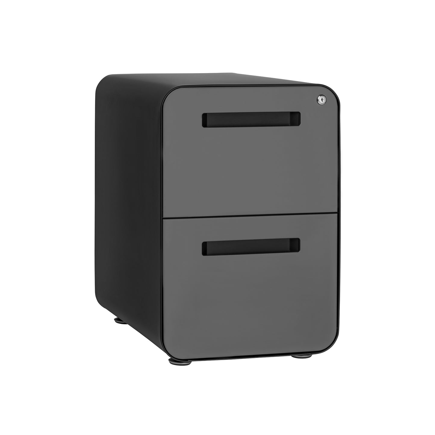 Stockpile Curve 2-Drawer File Cabinet (Black/Dark Grey Face)