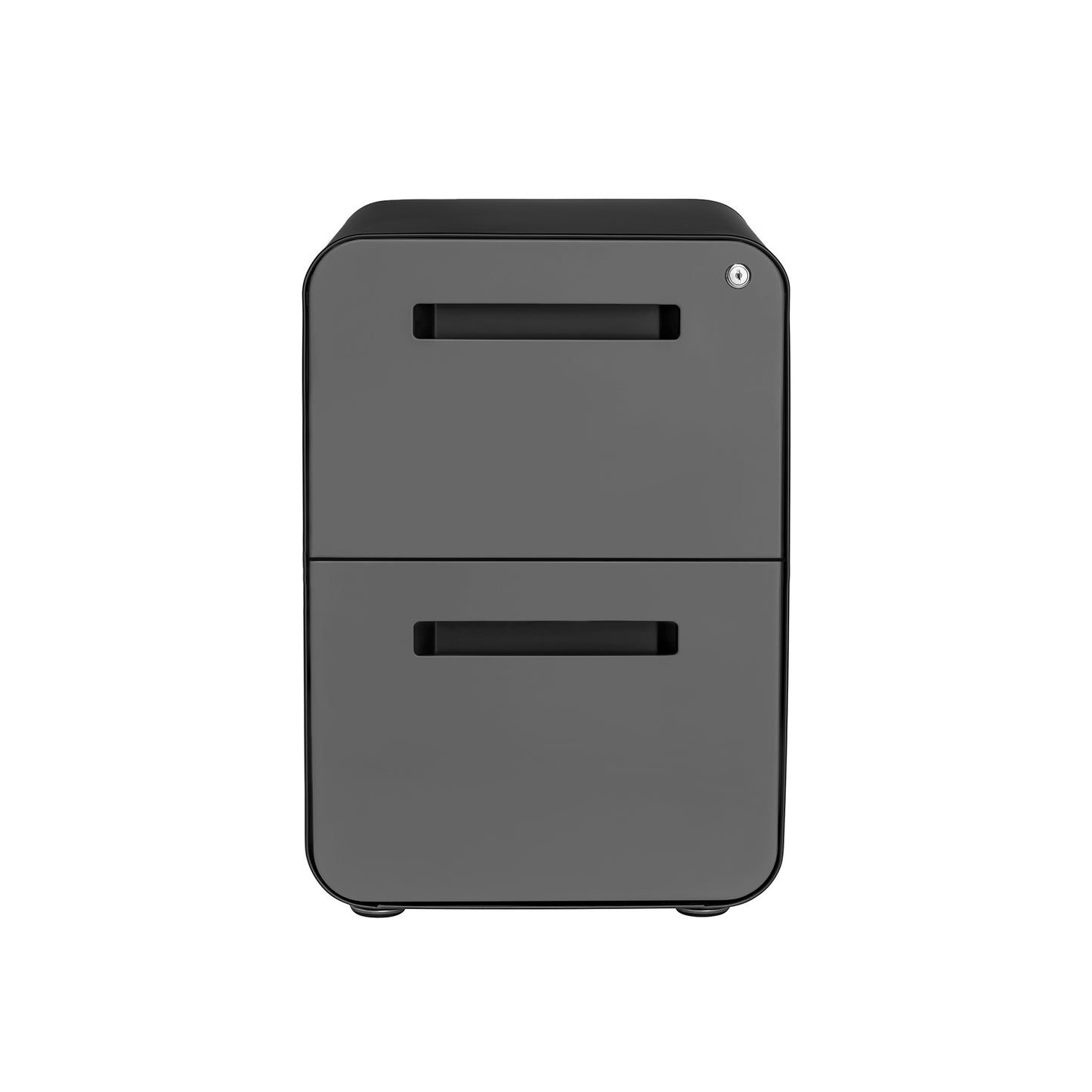 Stockpile Curve 2-Drawer File Cabinet (Black/Dark Grey Face)