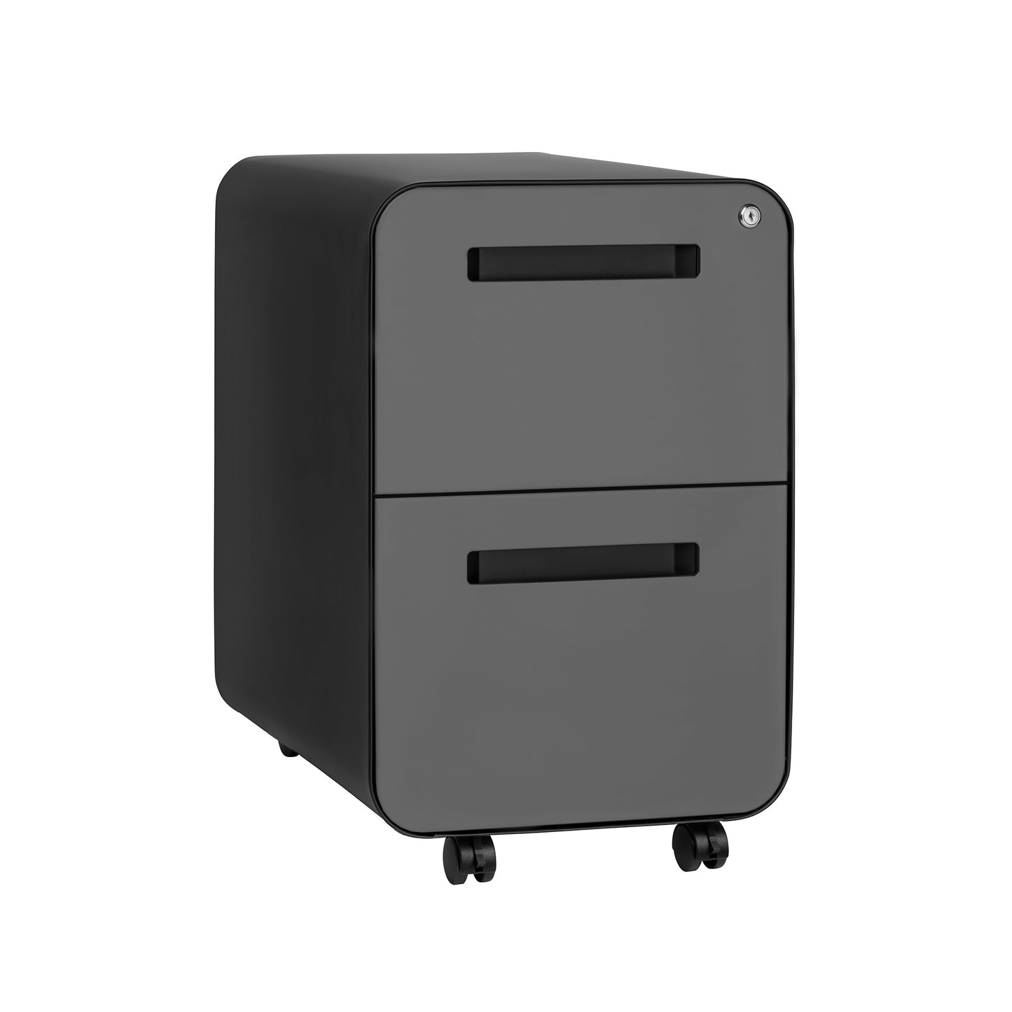 Stockpile Curve 2-Drawer File Cabinet (Black/Grey)