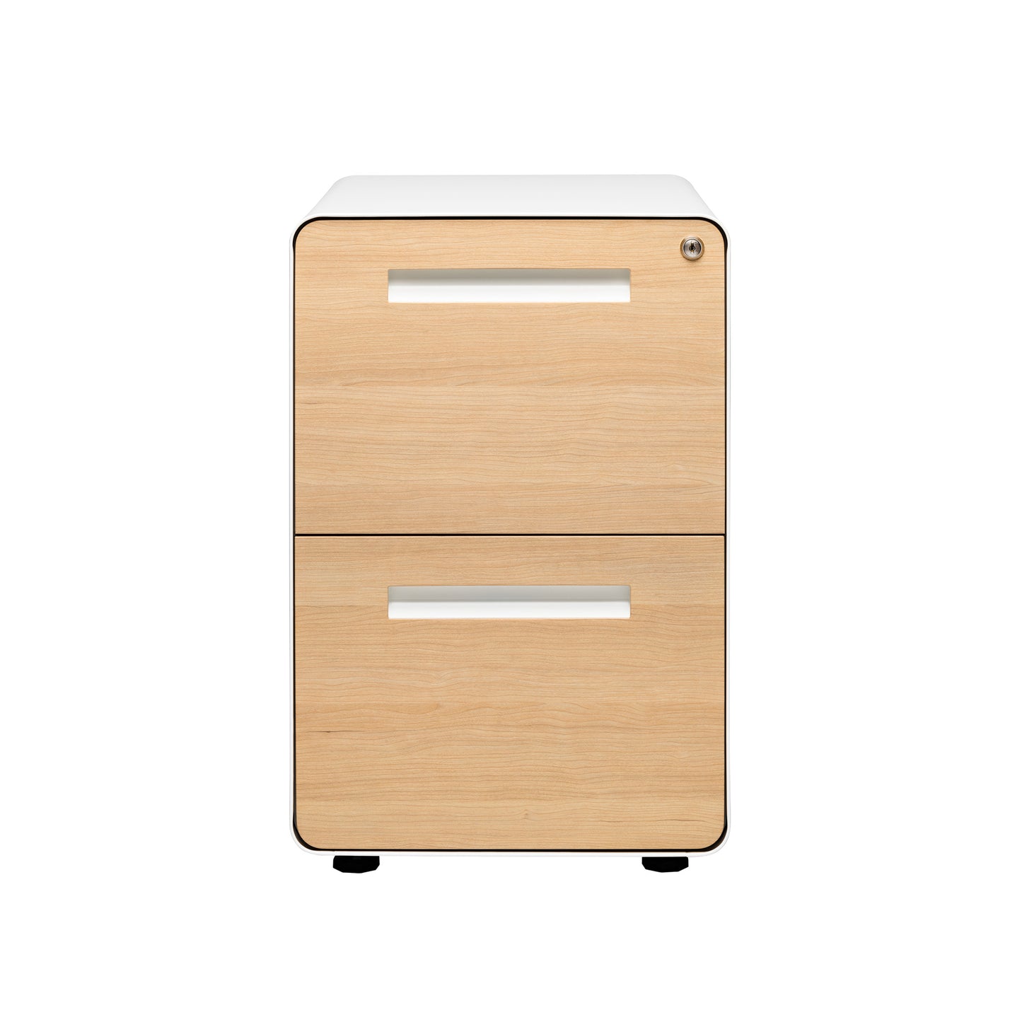 Stockpile Curve 2-Drawer File Cabinet (White/Wood Face)