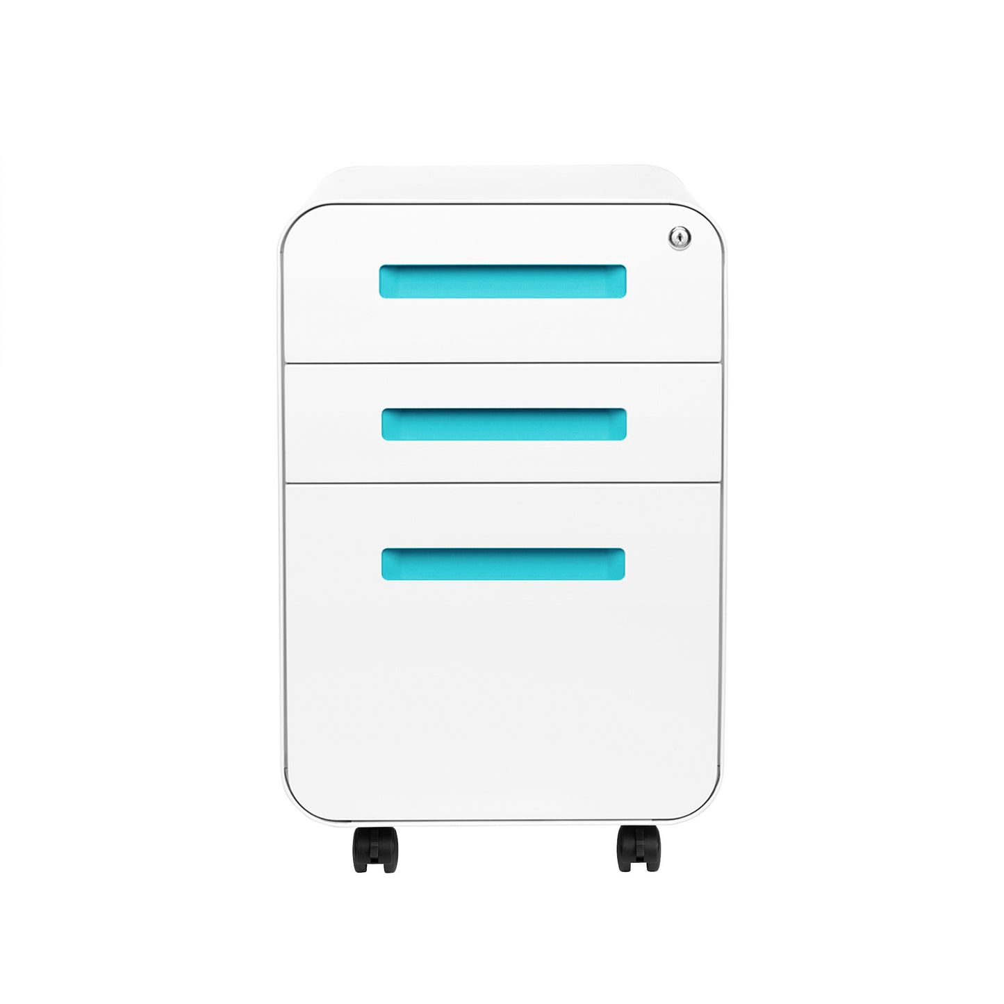 Stockpile Curve File Cabinet (White/Aqua)