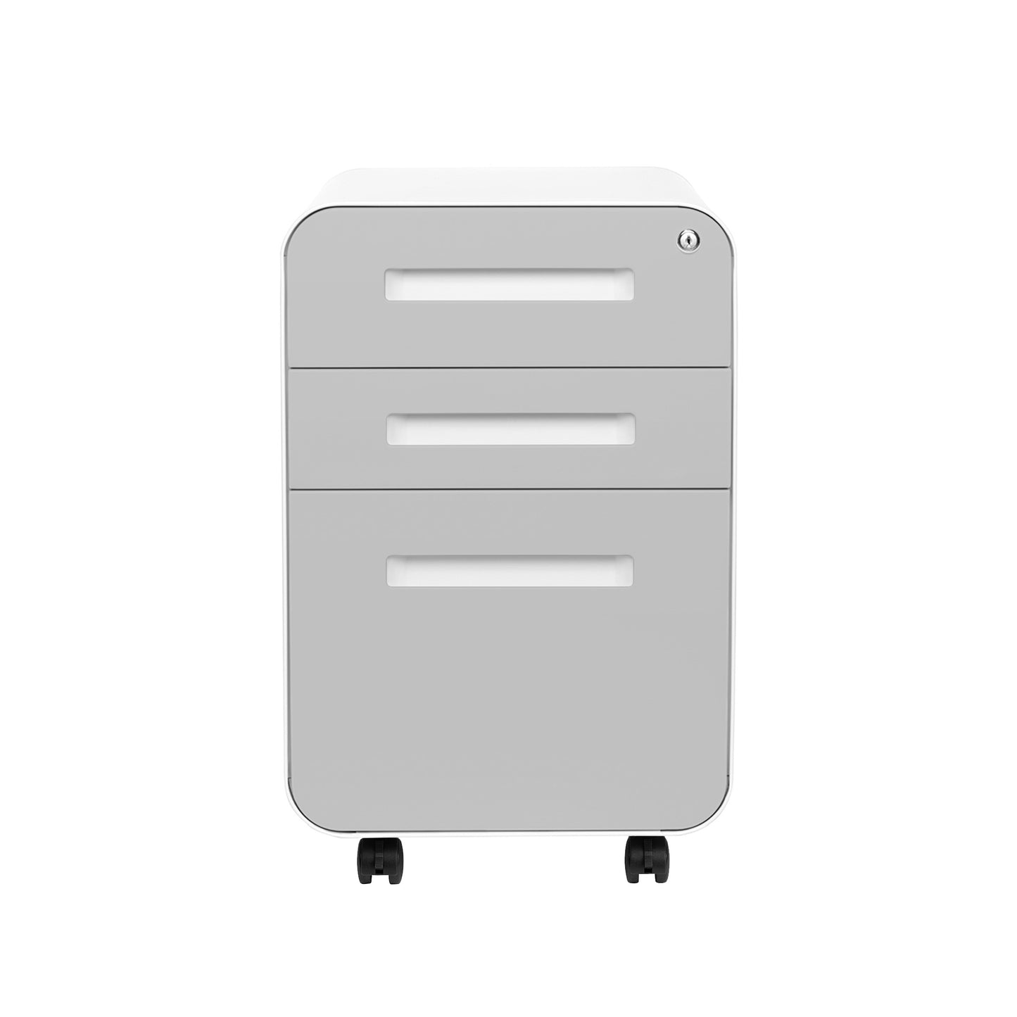 Stockpile Curve 3-Drawer File Cabinet (Light Grey Face)