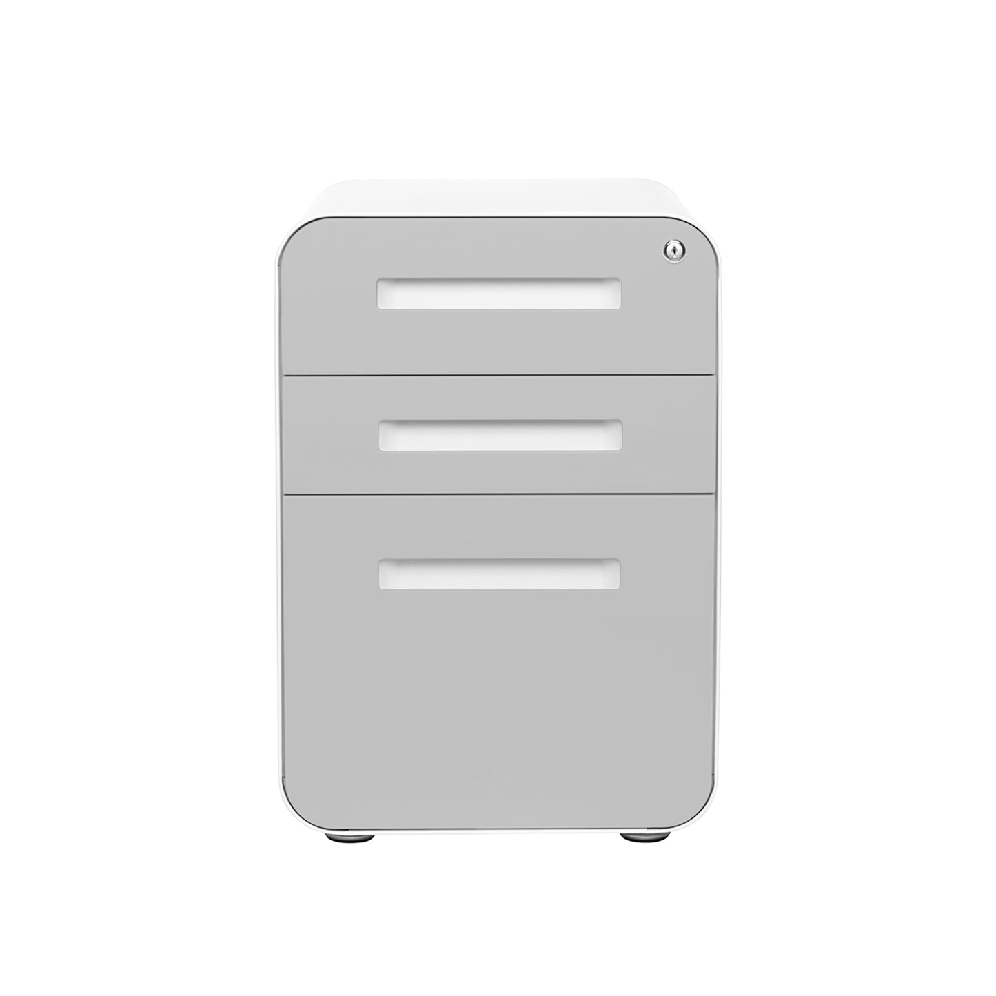 Stockpile Curve 3-Drawer File Cabinet (Light Grey Face)