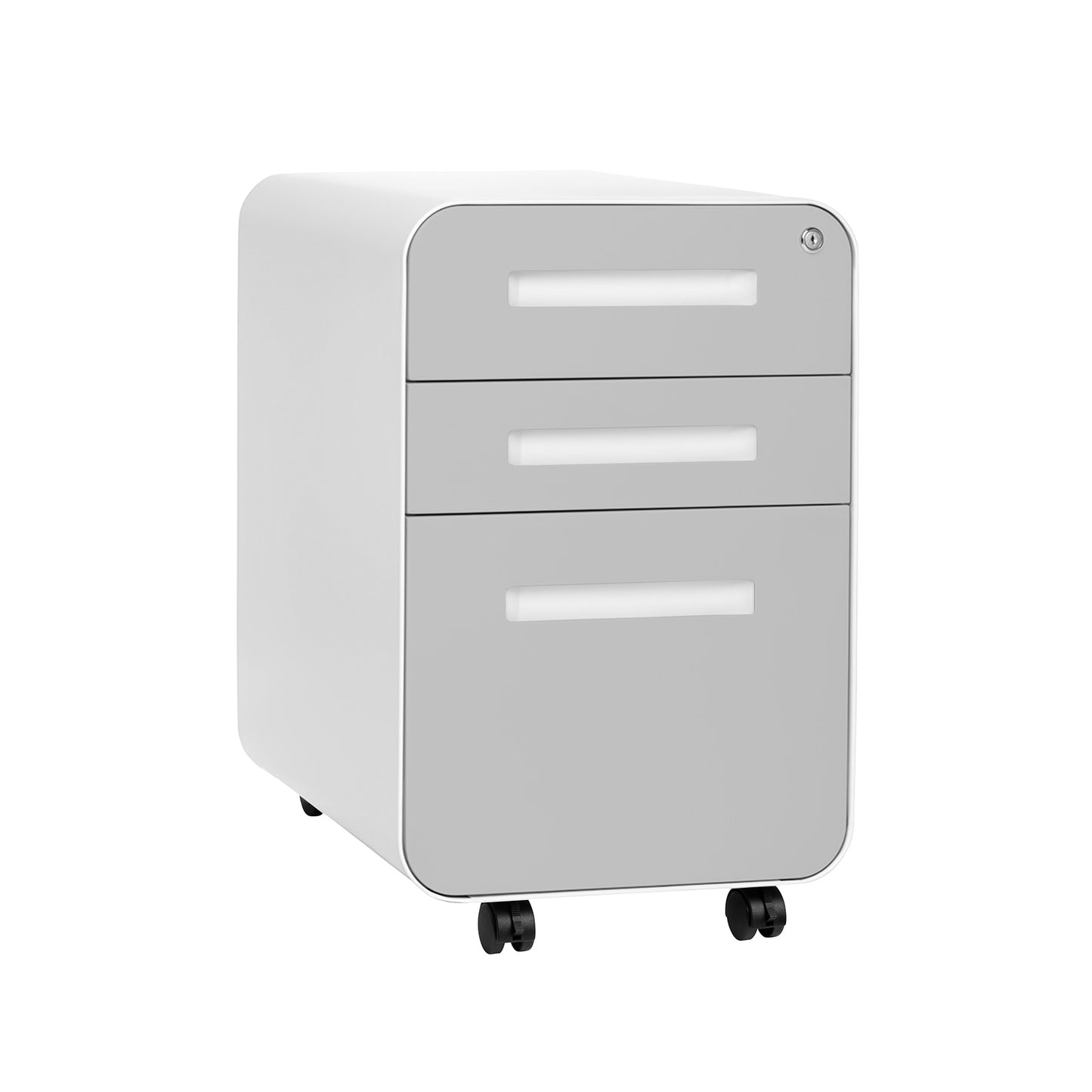 Stockpile Curve 3-Drawer File Cabinet (Light Grey Face)