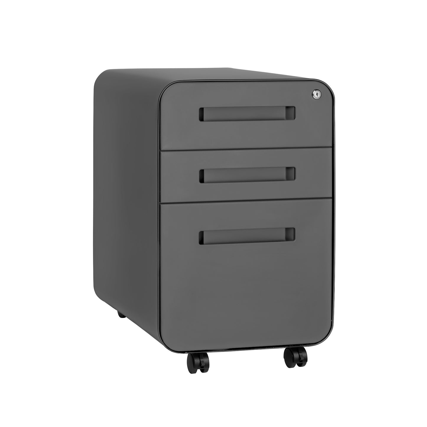 Stockpile Curve 3-Drawer File Cabinet (Dark Grey)
