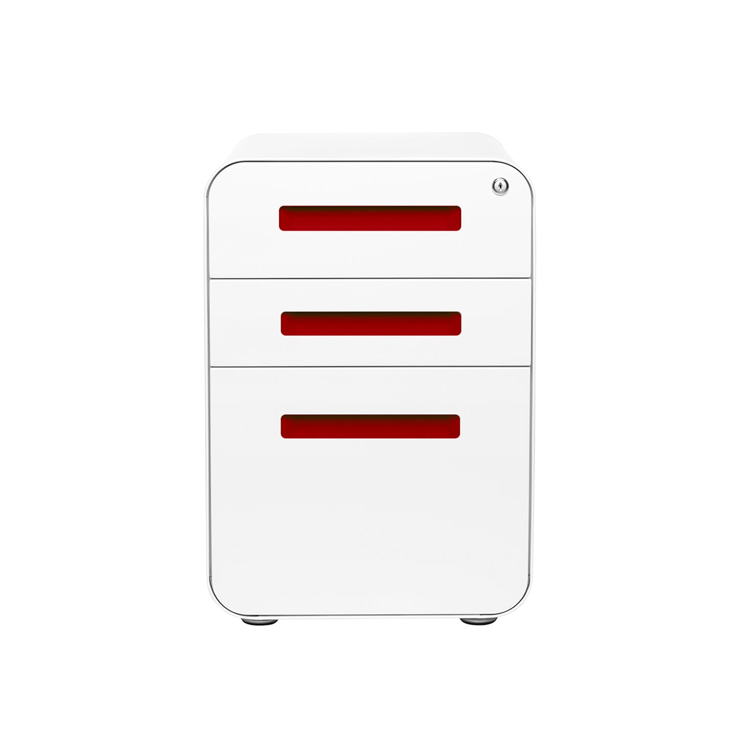 Stockpile Curve File Cabinet (White/Red)