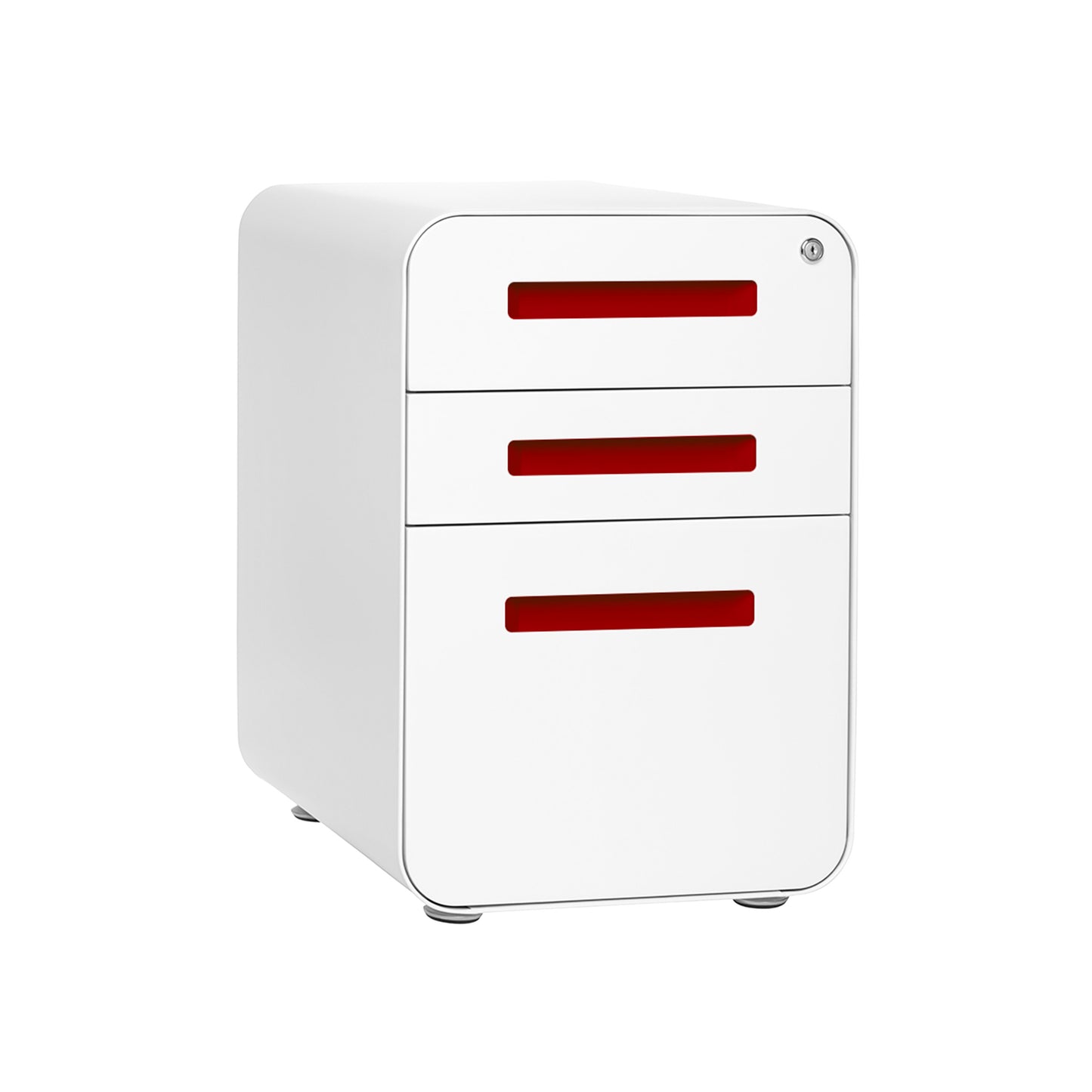 Stockpile Curve File Cabinet (White/Red)