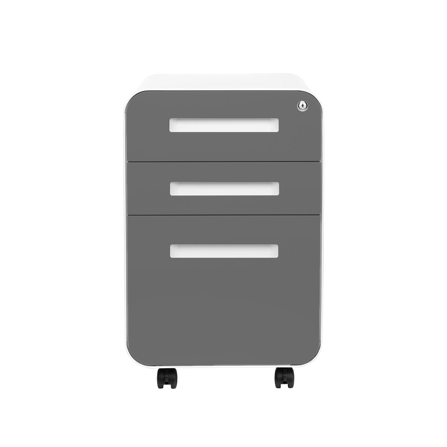 Stockpile Curve 3-Drawer File Cabinet (Dark Grey Face)